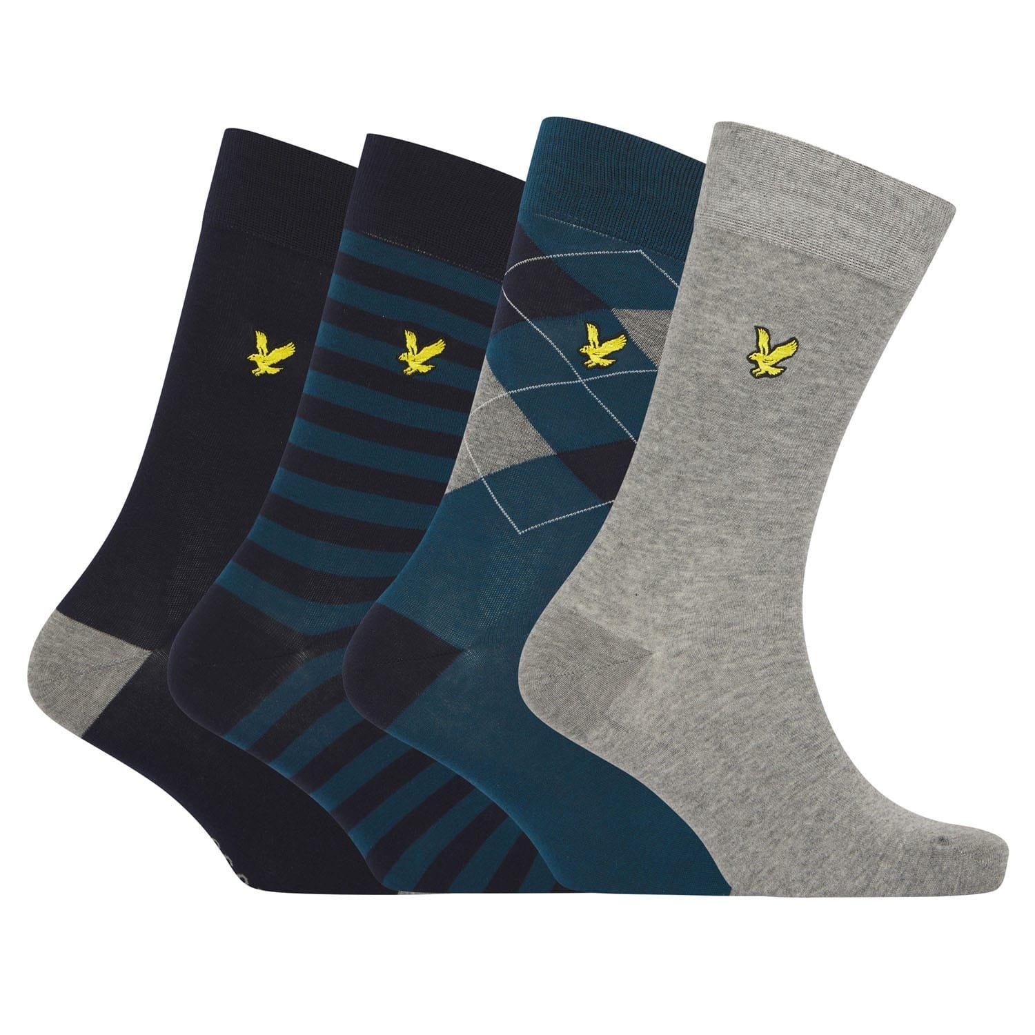 Multi Colour - Lyle and Scott - 4 Pack of Dress Socks - 1