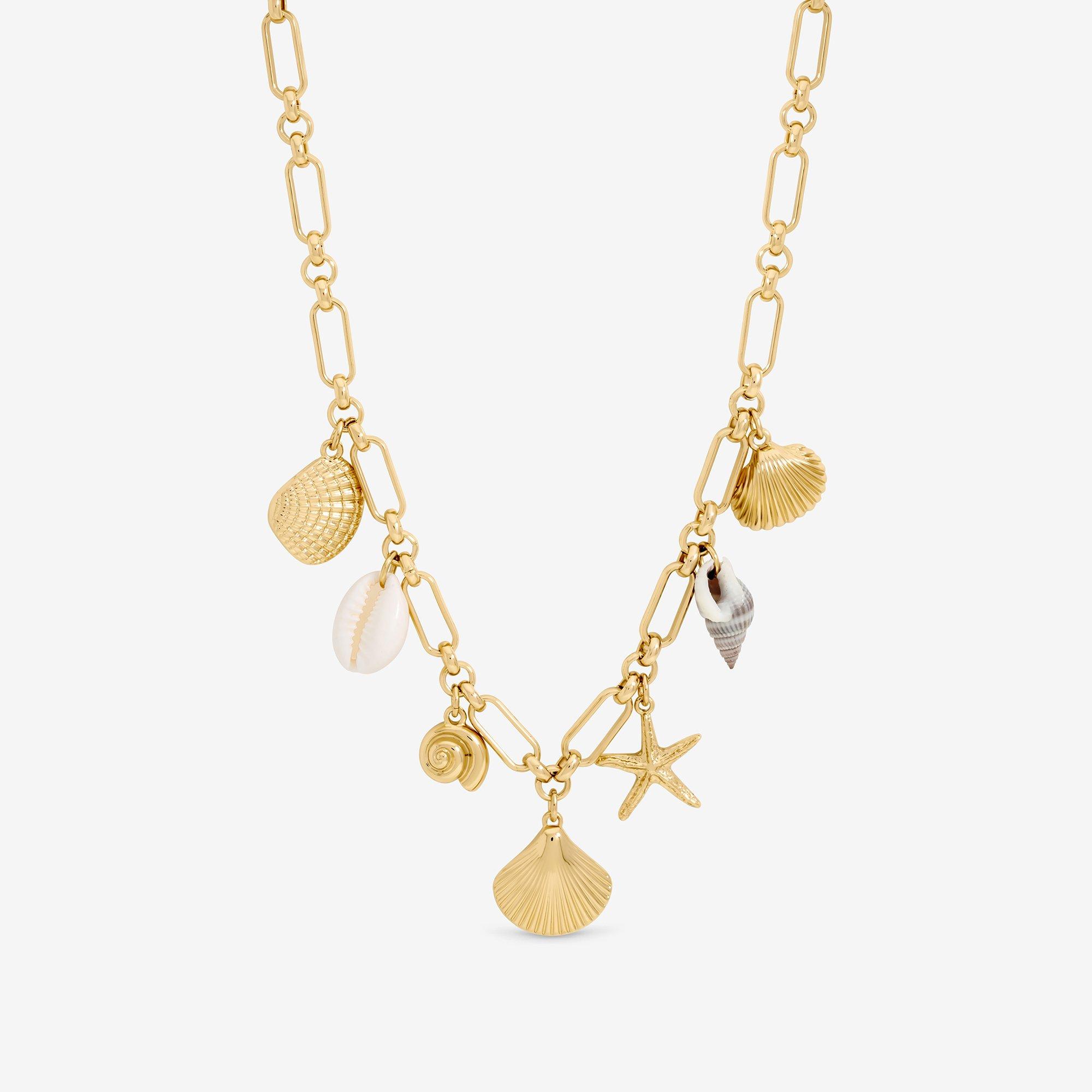 Gold - Inicio - Gold Plated Real Shell Charm Necklace - Gift Pouch