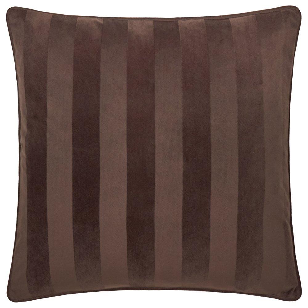 Chocolate - Yard - Regency Stripe Velvet Cushion - 1