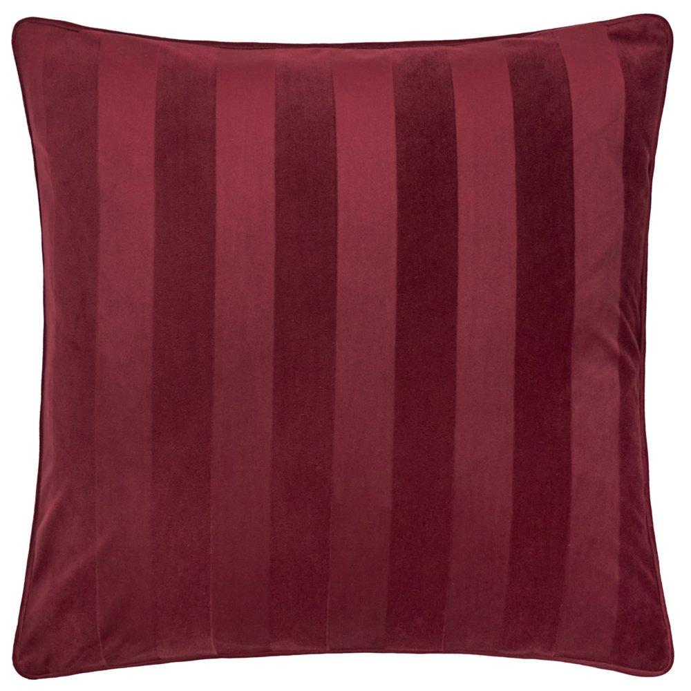 Burgundy - Yard - Regency Stripe Velvet Cushion - 1