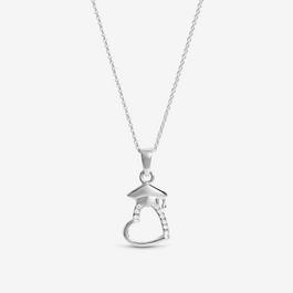 Simply Silver Sterling Silver 925 CZ Heart Graduation Pendant