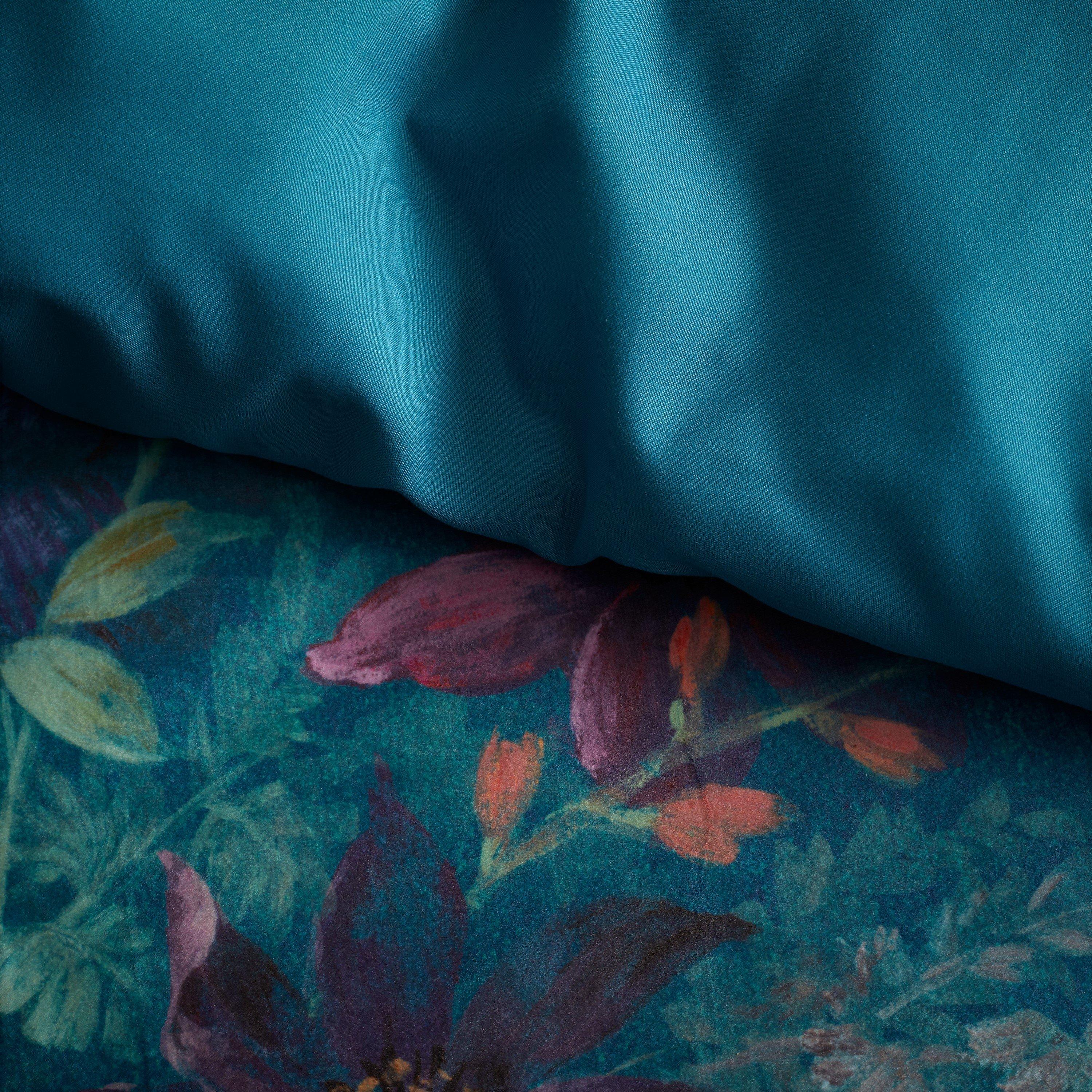 Teal - Catherine Lansfield - By CL Romantic Floral Duvet Cover Set - 3