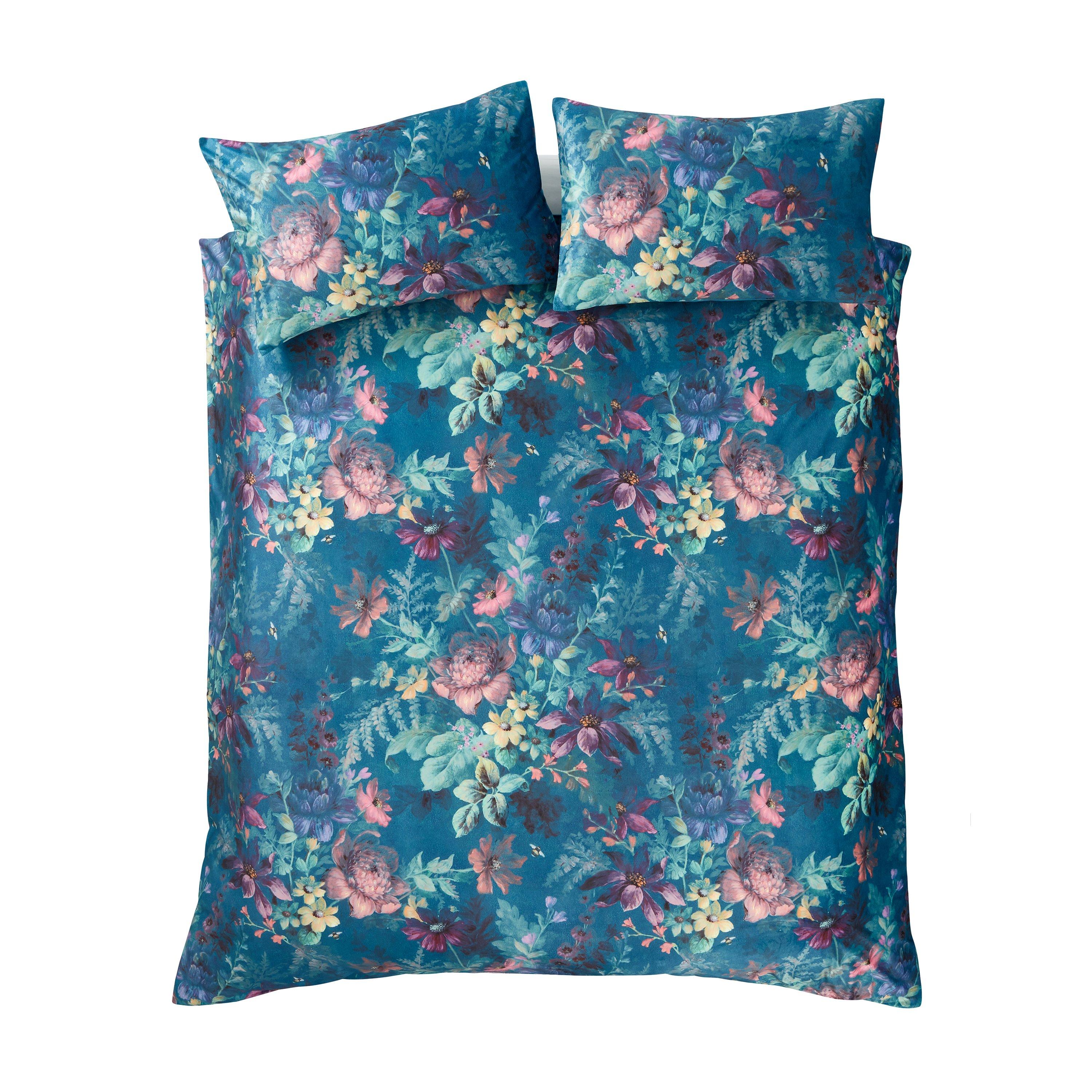 Teal - Catherine Lansfield - By CL Romantic Floral Duvet Cover Set - 5
