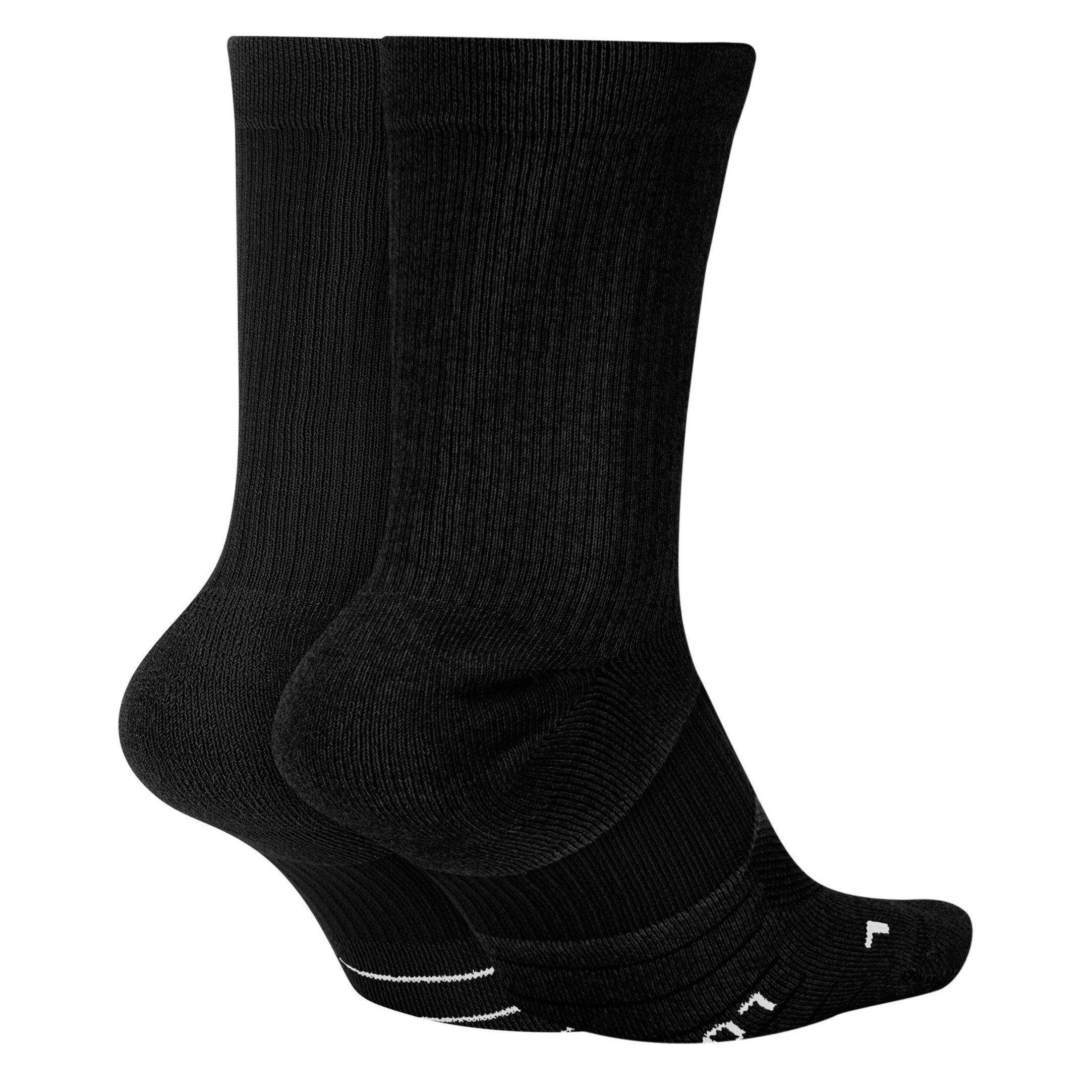 Zwart - Nike - Multiplier Crew Running Socks 2 Pack Unisex Adults - 3