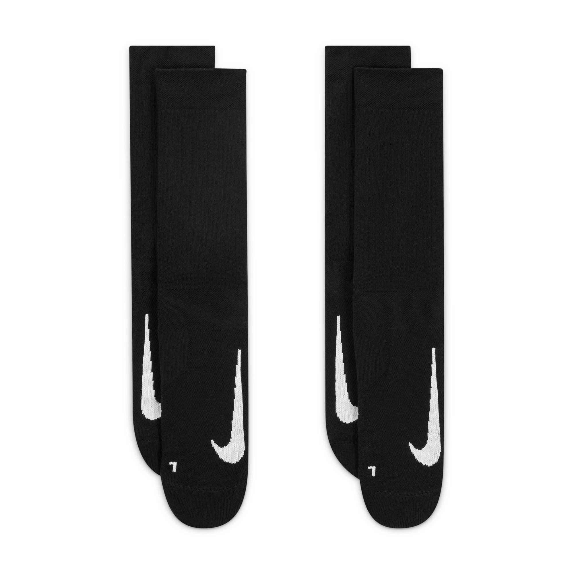 Zwart - Nike - Multiplier Crew Running Socks 2 Pack Unisex Adults - 4