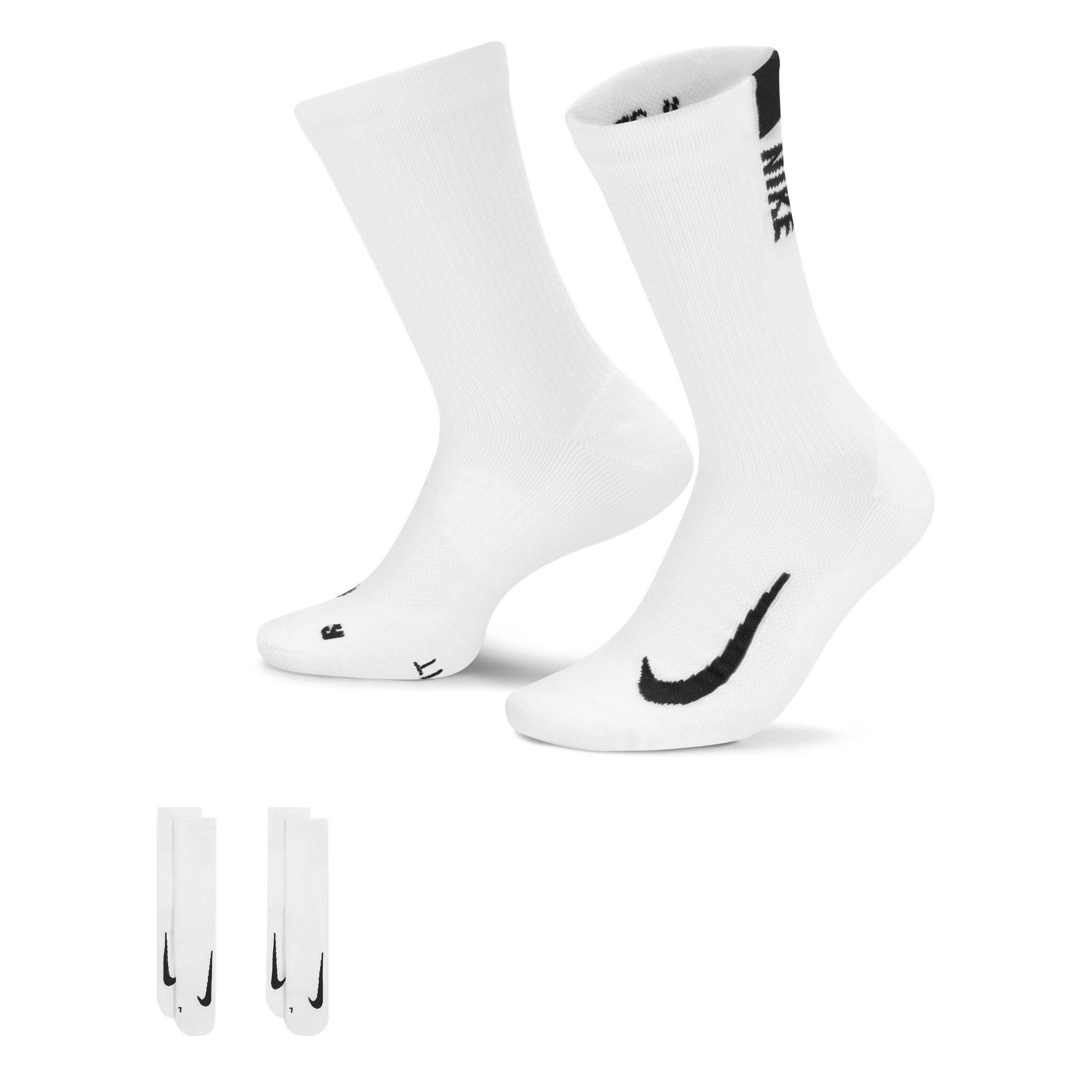 White/Black - Nike - Multiplier Crew Running Socks 2 Pack Unisex Adults - 1