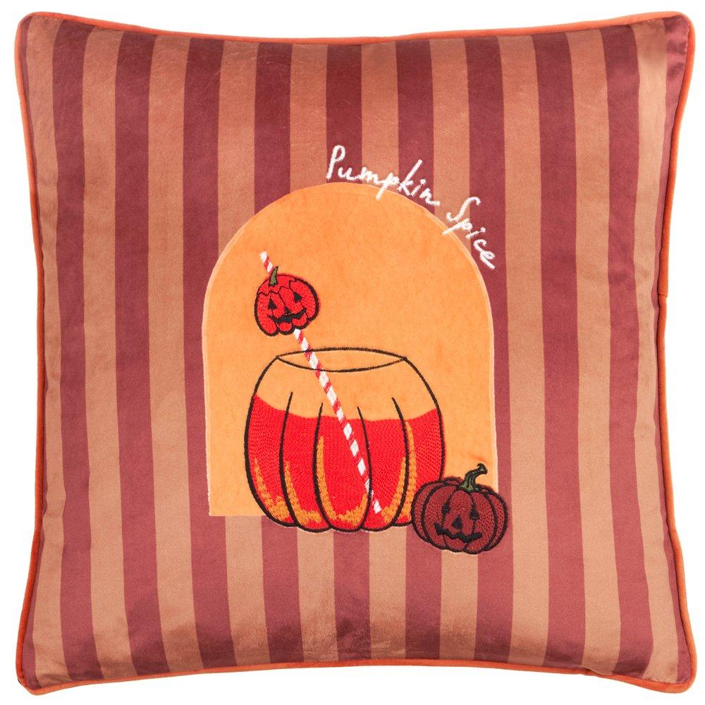 Orange - Furn - Pumpkin Spice Velvet Cushion - 1