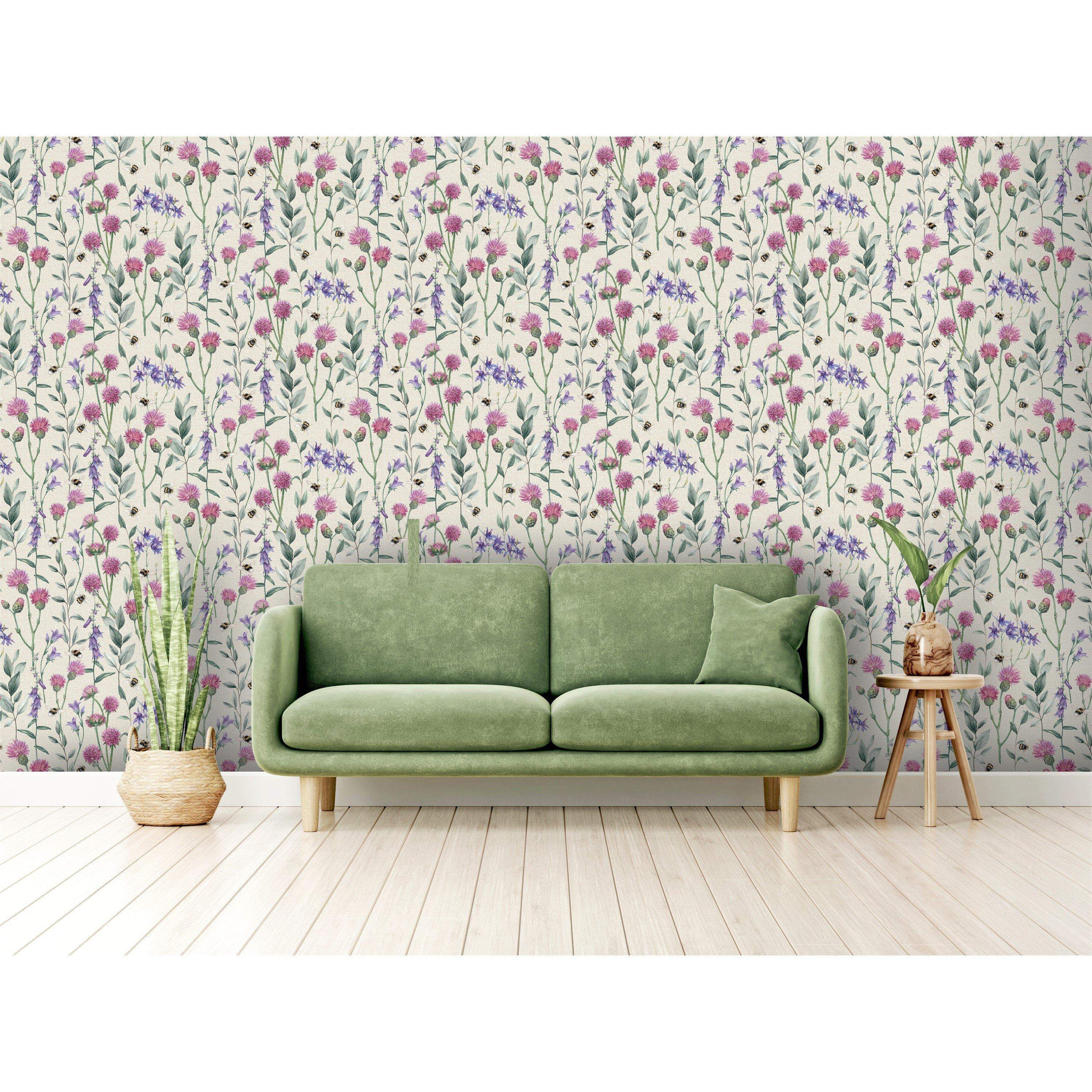 Neutral - Arthouse - Bumblebee Meadow Neutral Wallpaper - 2