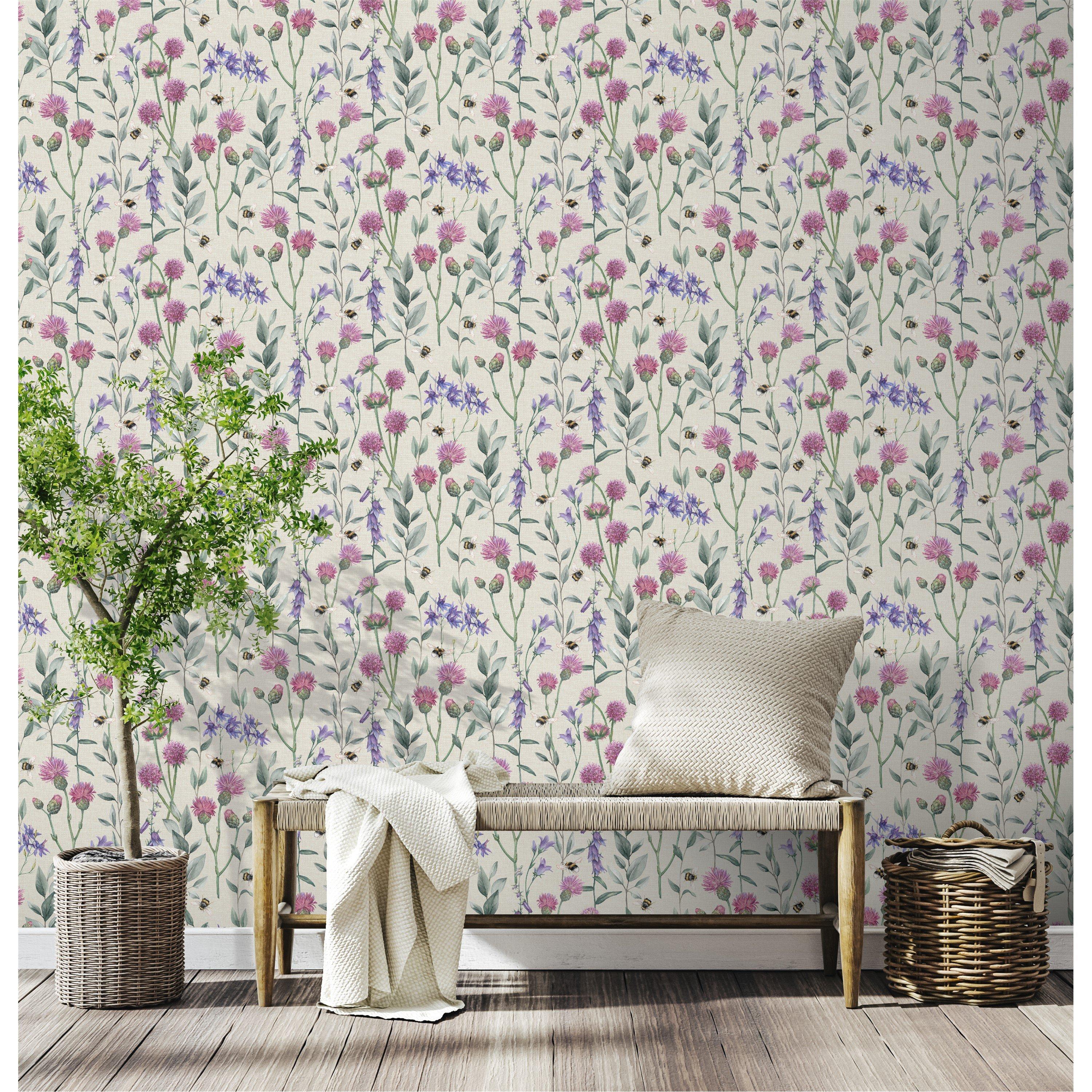 Neutral - Arthouse - Bumblebee Meadow Neutral Wallpaper - 3