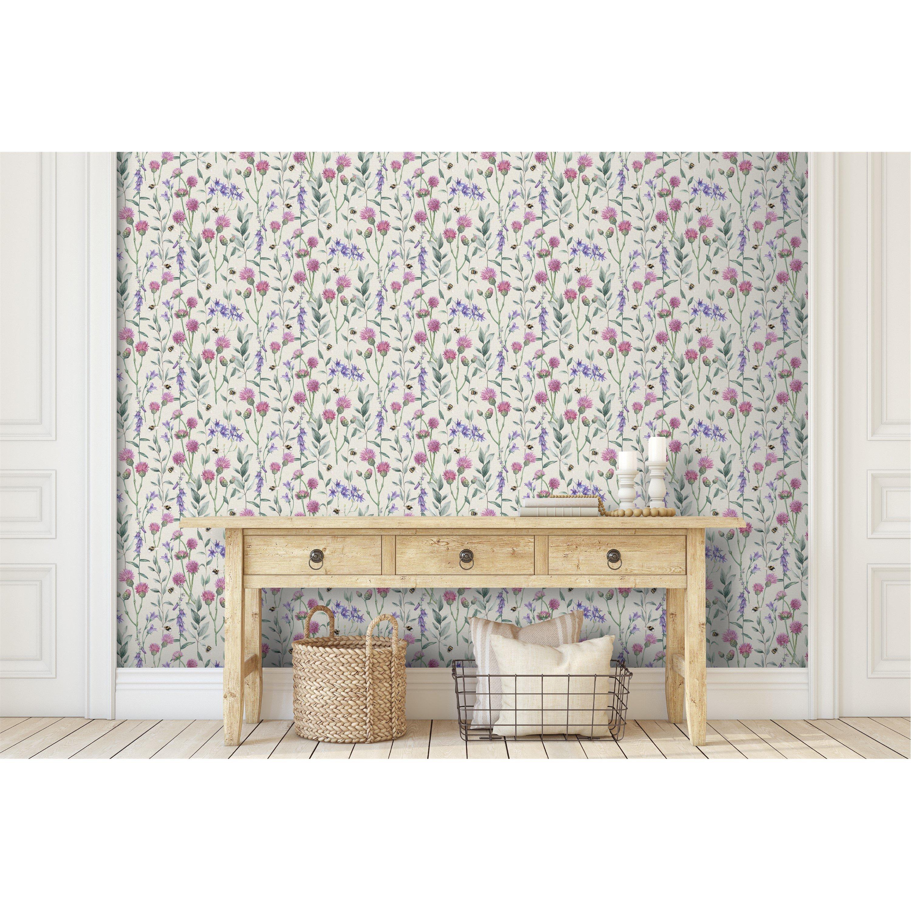 Neutral - Arthouse - Bumblebee Meadow Neutral Wallpaper - 4