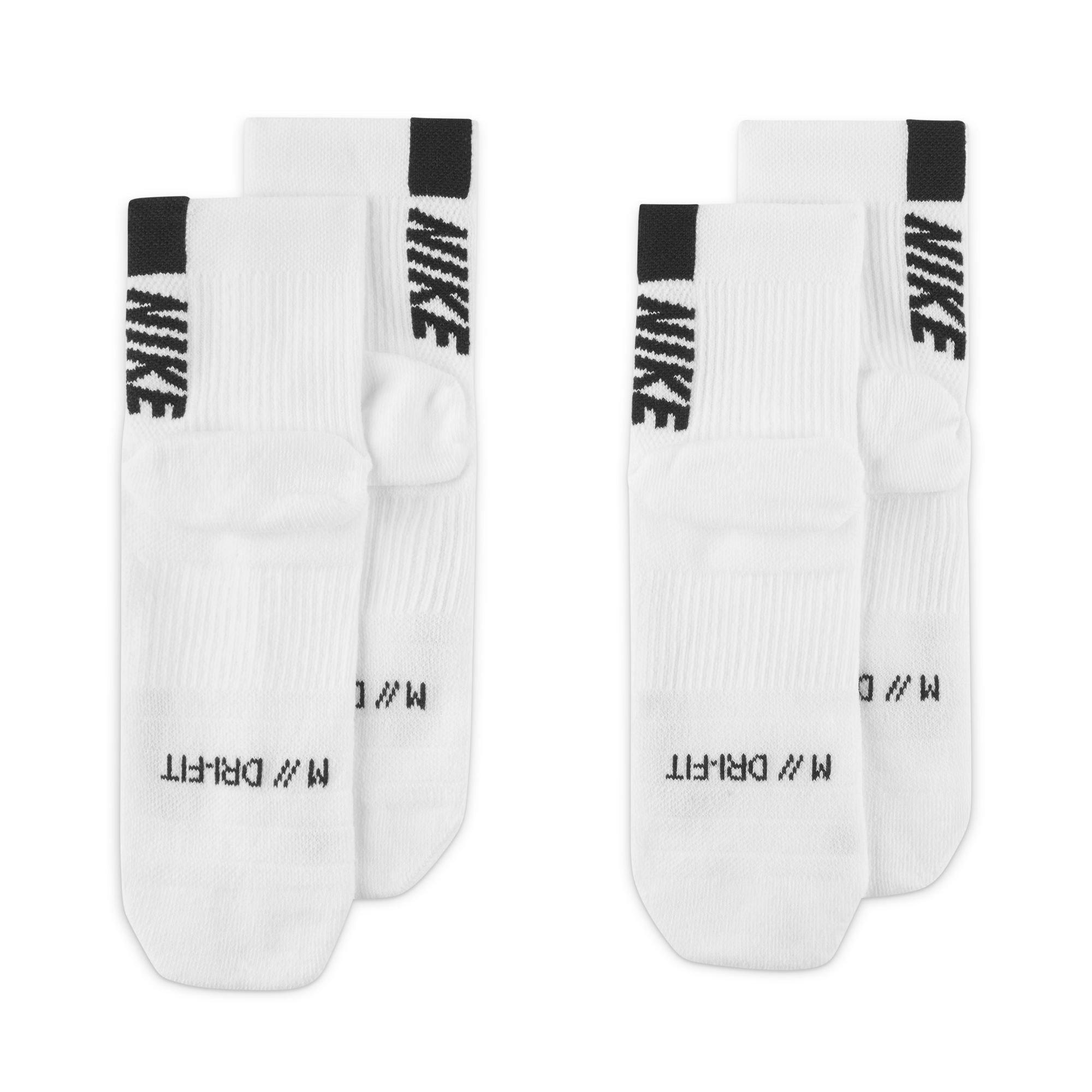 Wit/Zwart - Nike - Ankle 2 Pack Running Socks - 5