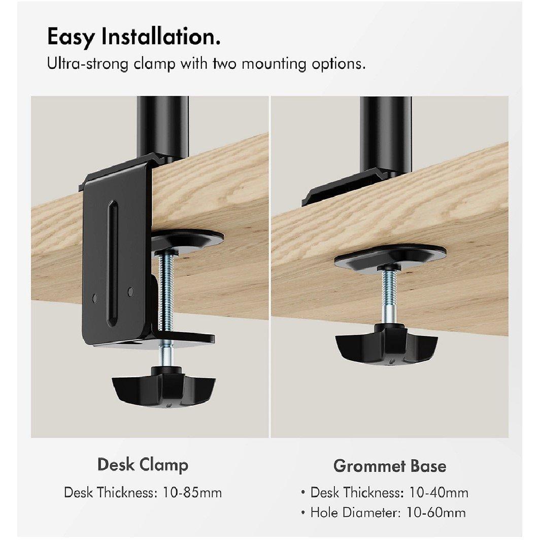 Black - VonHaus - Monitor Mount & Laptop and Tablet Shelf - 3