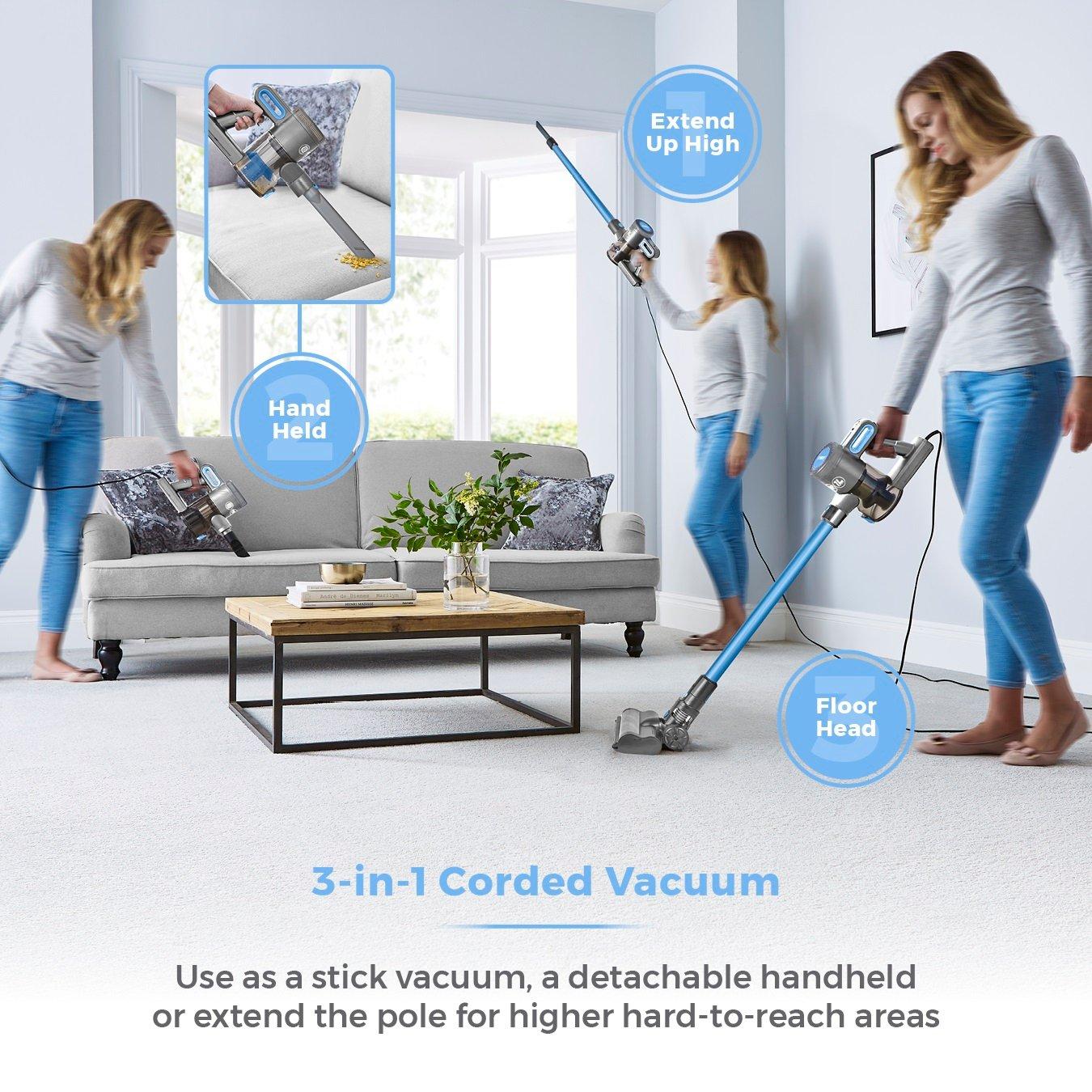 Blue - Tower - VL20 Performance 3 in 1 Corded Vacuum Cleaner - 3