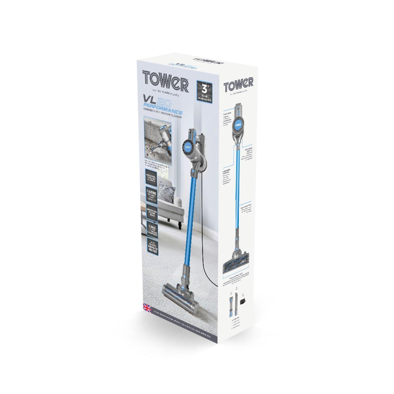 Blue - Tower - VL20 Performance 3 in 1 Corded Vacuum Cleaner - 9