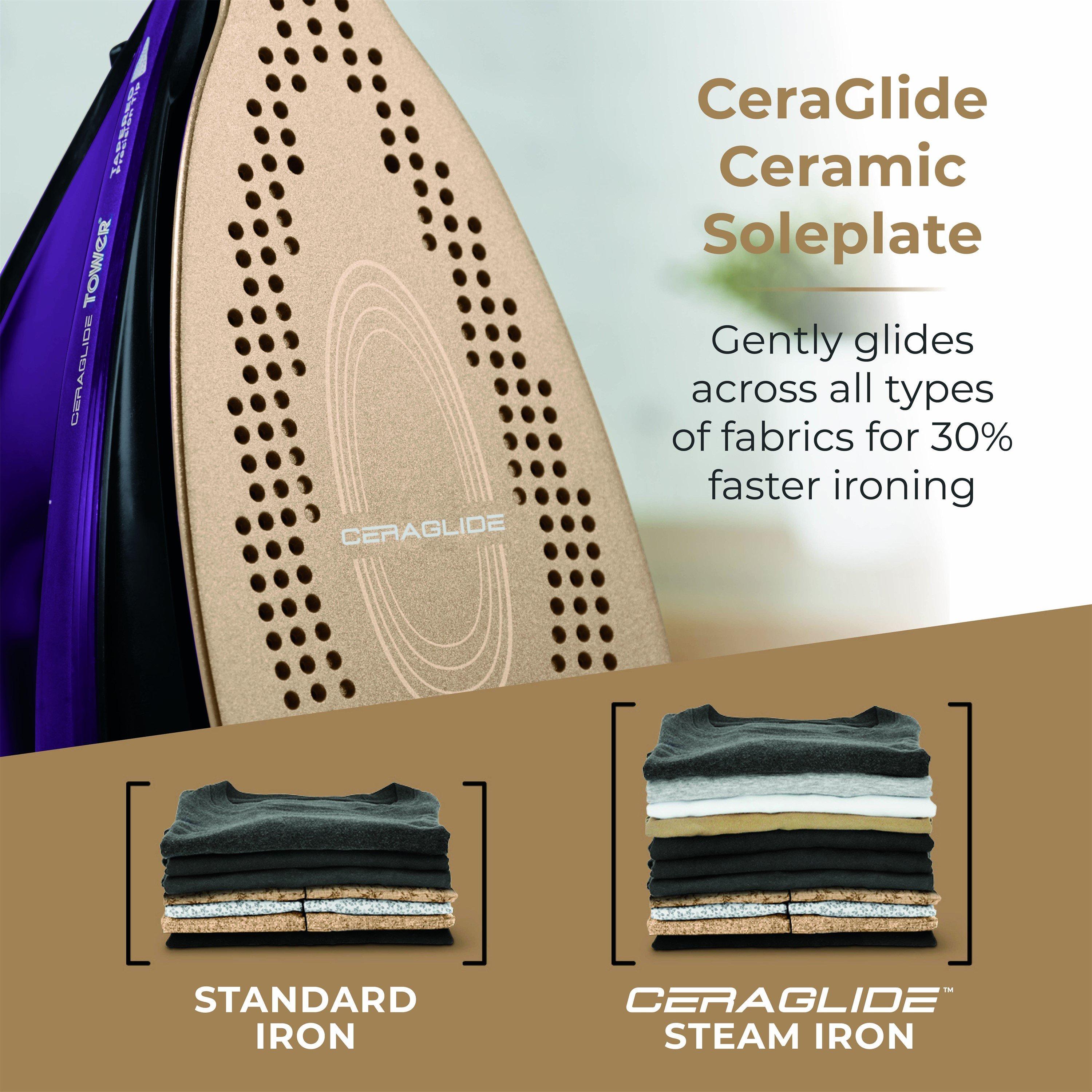 Purple - Tower - CeraGlide 2400W Cord Cordless Steam Iron - 5
