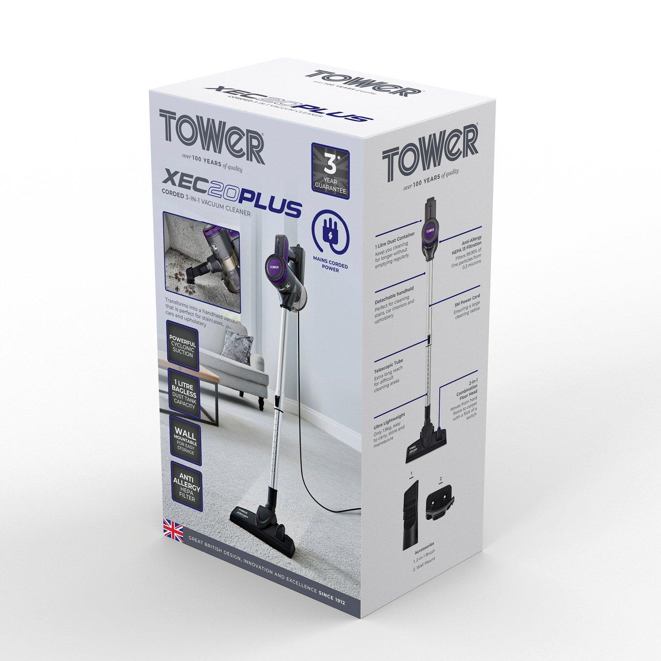 Blue - Tower - XEC20 Plus 600W Corded 3-in-1 Vacuum Cleaner - 13
