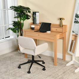 Urban Meuble Light Wood Desk & Swivel Chair Set