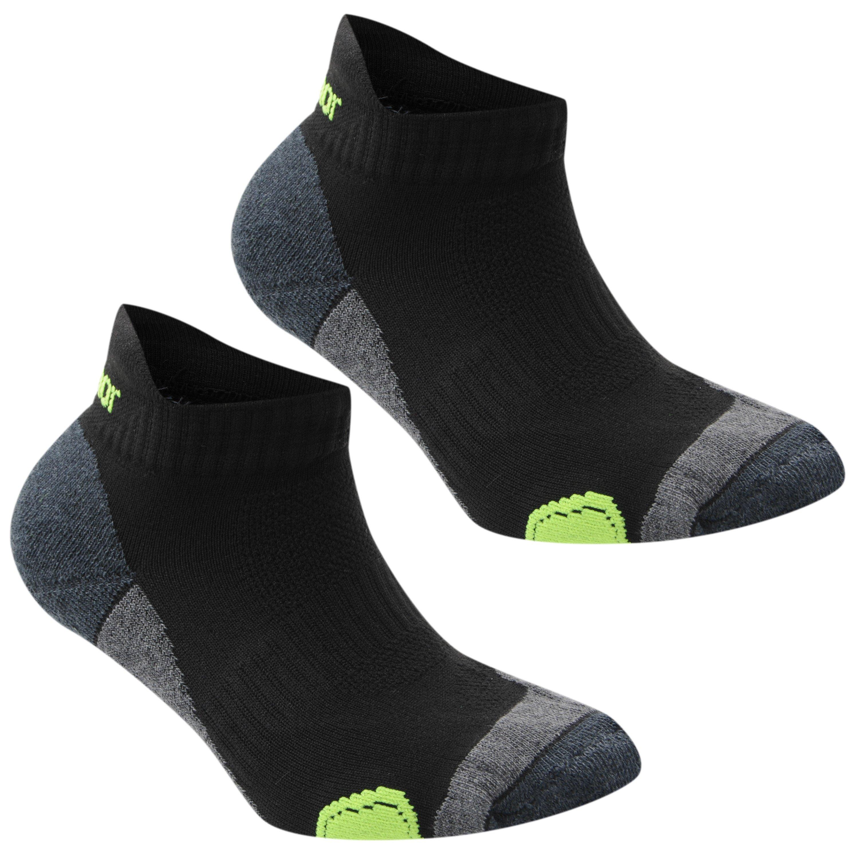 Karrimor Boys 2 Pack Running Socks Junior - Black/Fluo - Junior 1-6
