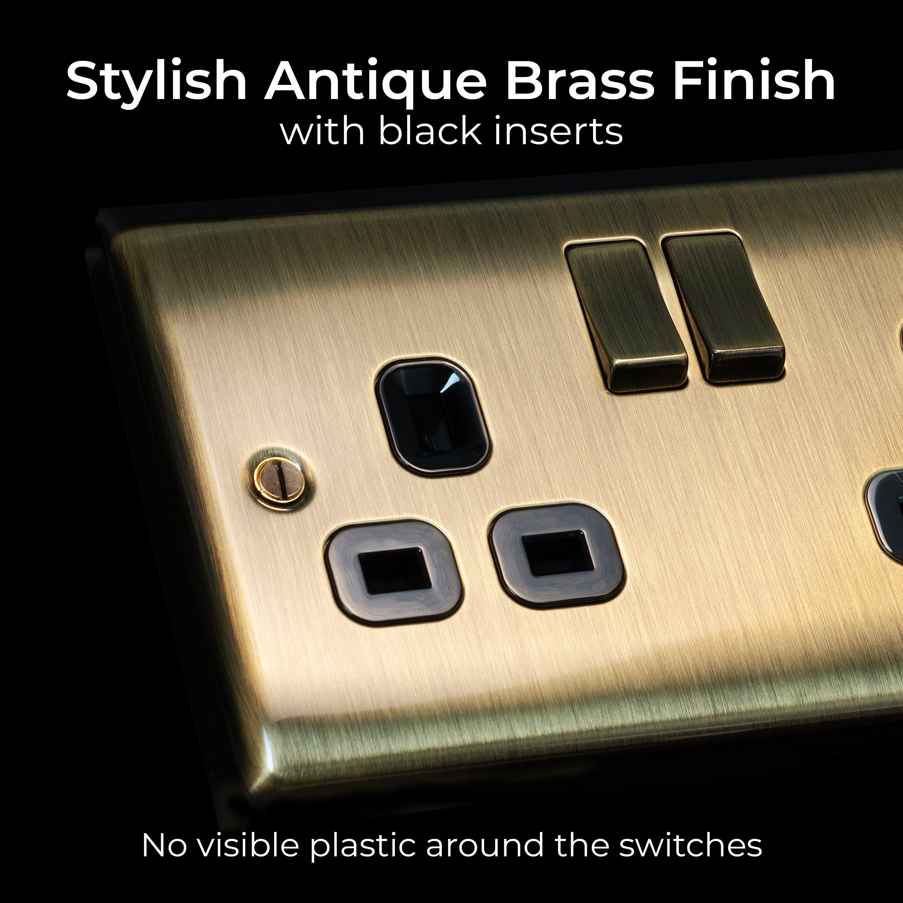 Antique Brass - BG - BG Nexus Metal Double Socket Antique Brass - 4