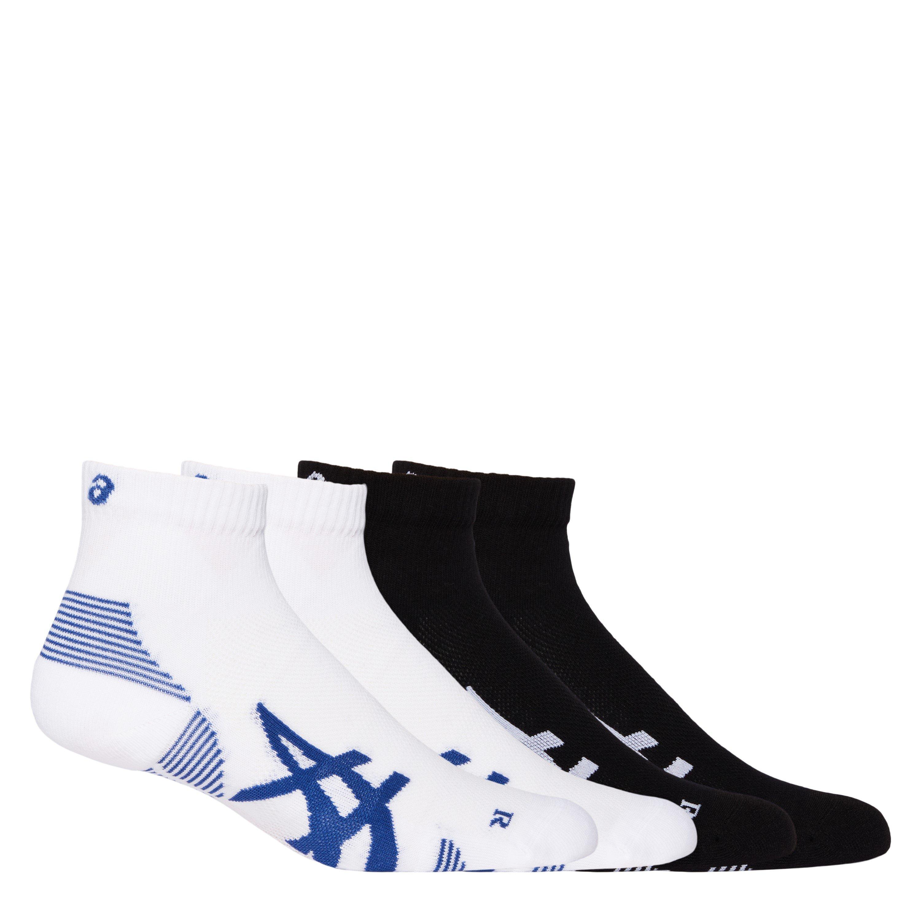 Bianco/Azzurro - Asics - 2PK Cushioned Running Quarter Sock - 1