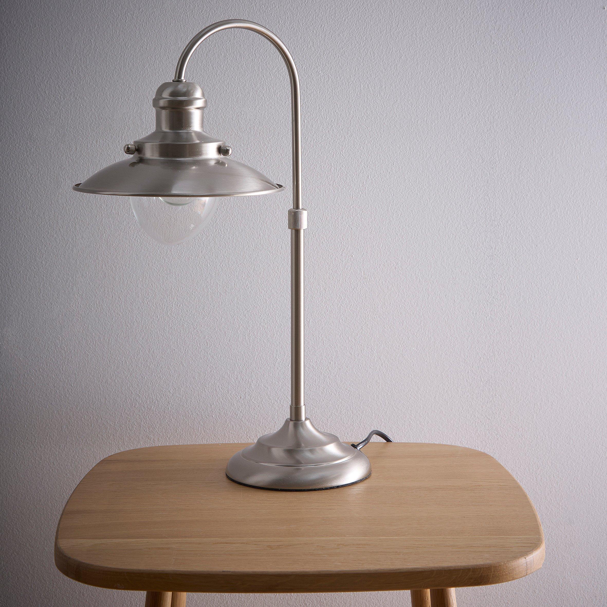 K Living  Chester Fisherman’s Style Table Lamp Satin Nickel