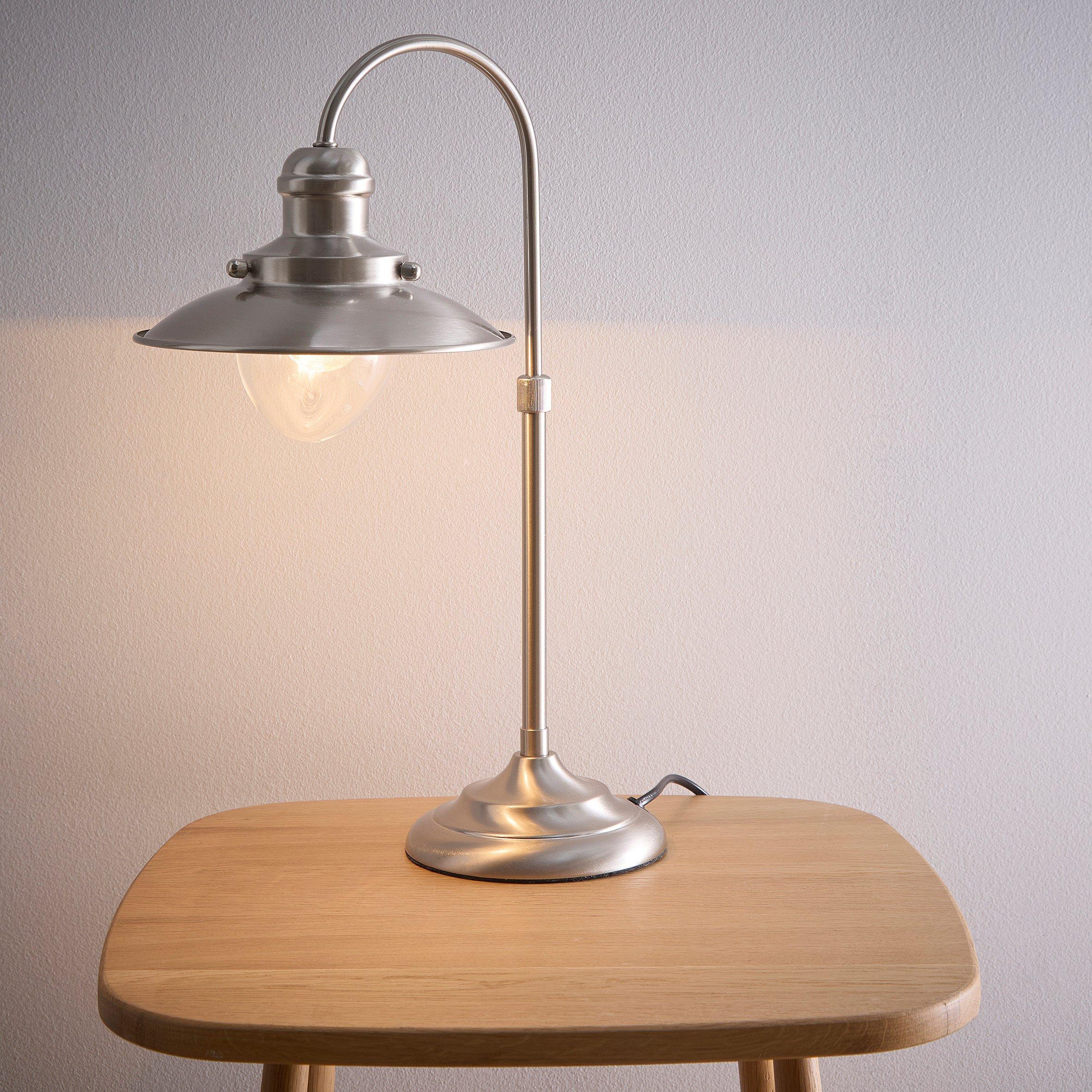 Satin Nickel - K Living - Chester Satin Nickel Fisherman’s Style Table Lamp - 2