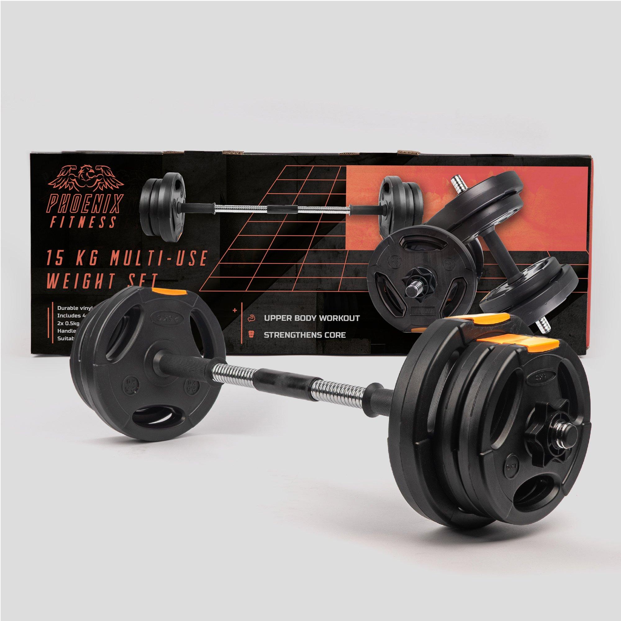 Black - Phoenix Fitness - Phoenix Fitness 15KG Complete Dumbbells Weight Set - 4