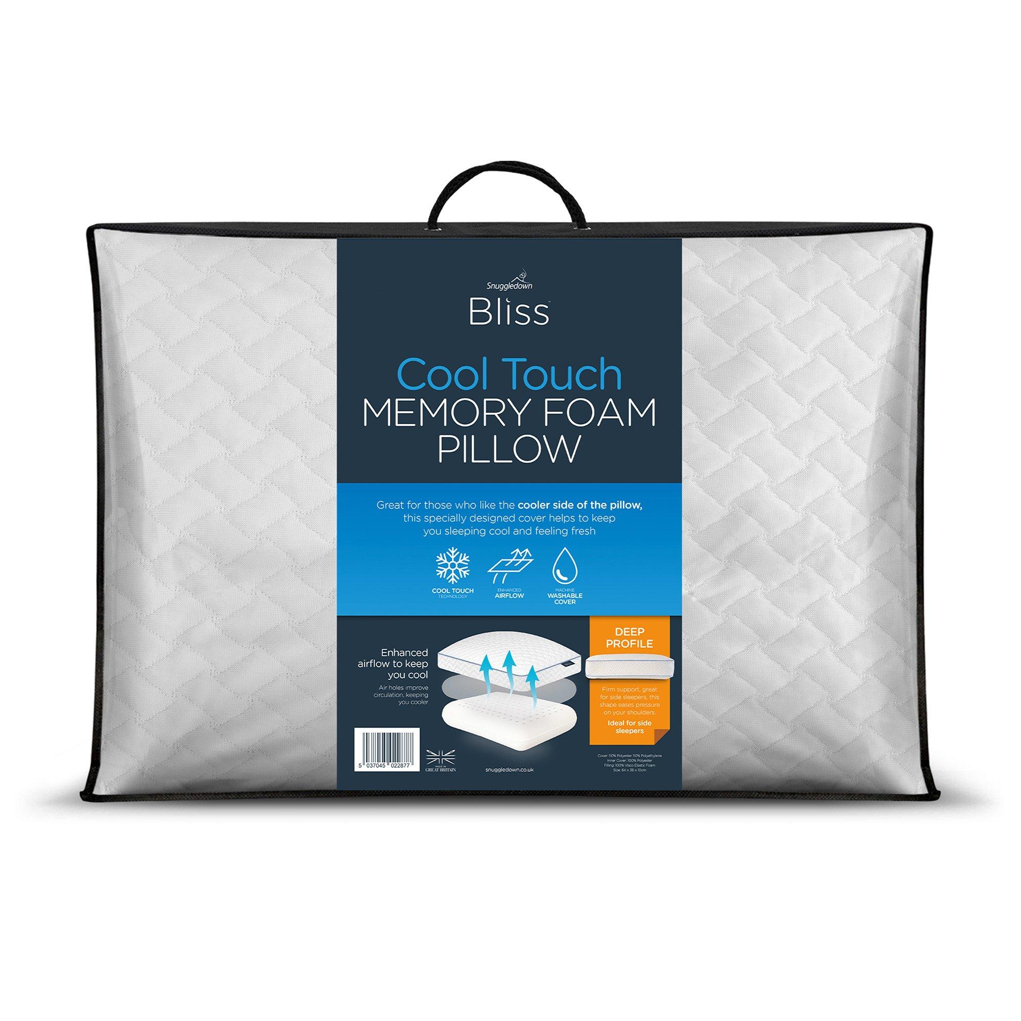 Snuggledown Unisex White Single Bliss Cool Touch Memory Foam Deep Filled Side Sleeper Pillow In - Image 9