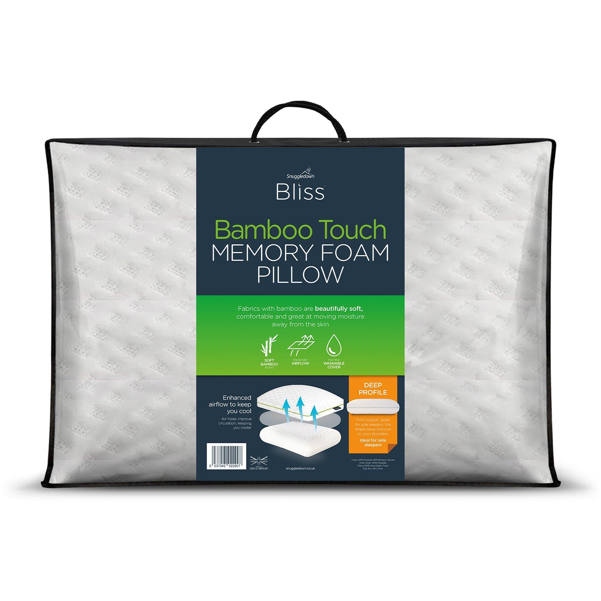 George White Snuggledown Bliss Memory Foam Pillow With Bamboo Cover - Image 6