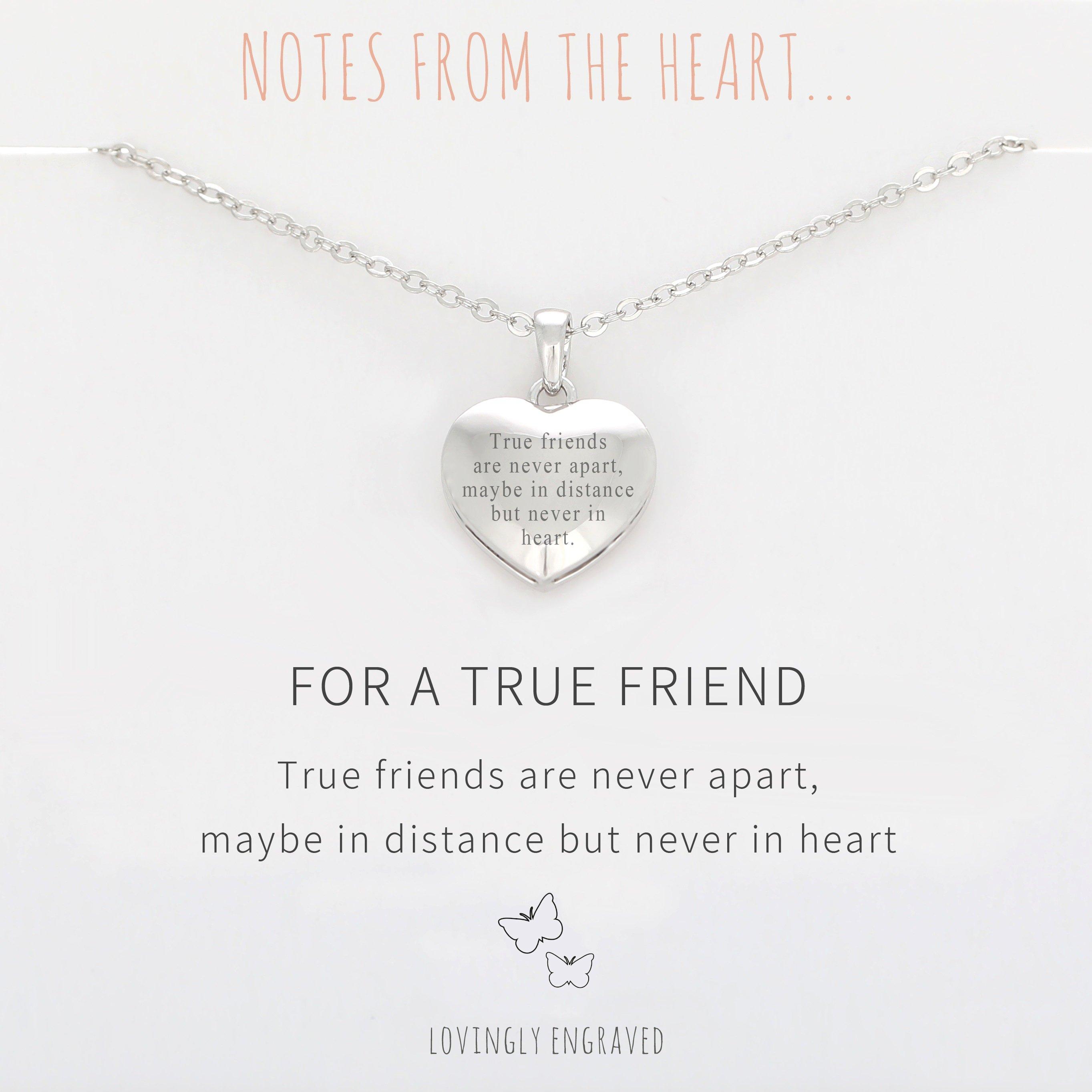 Silver - Notes From The Heart - NFTH For A True Friend Engraved pendant - 2