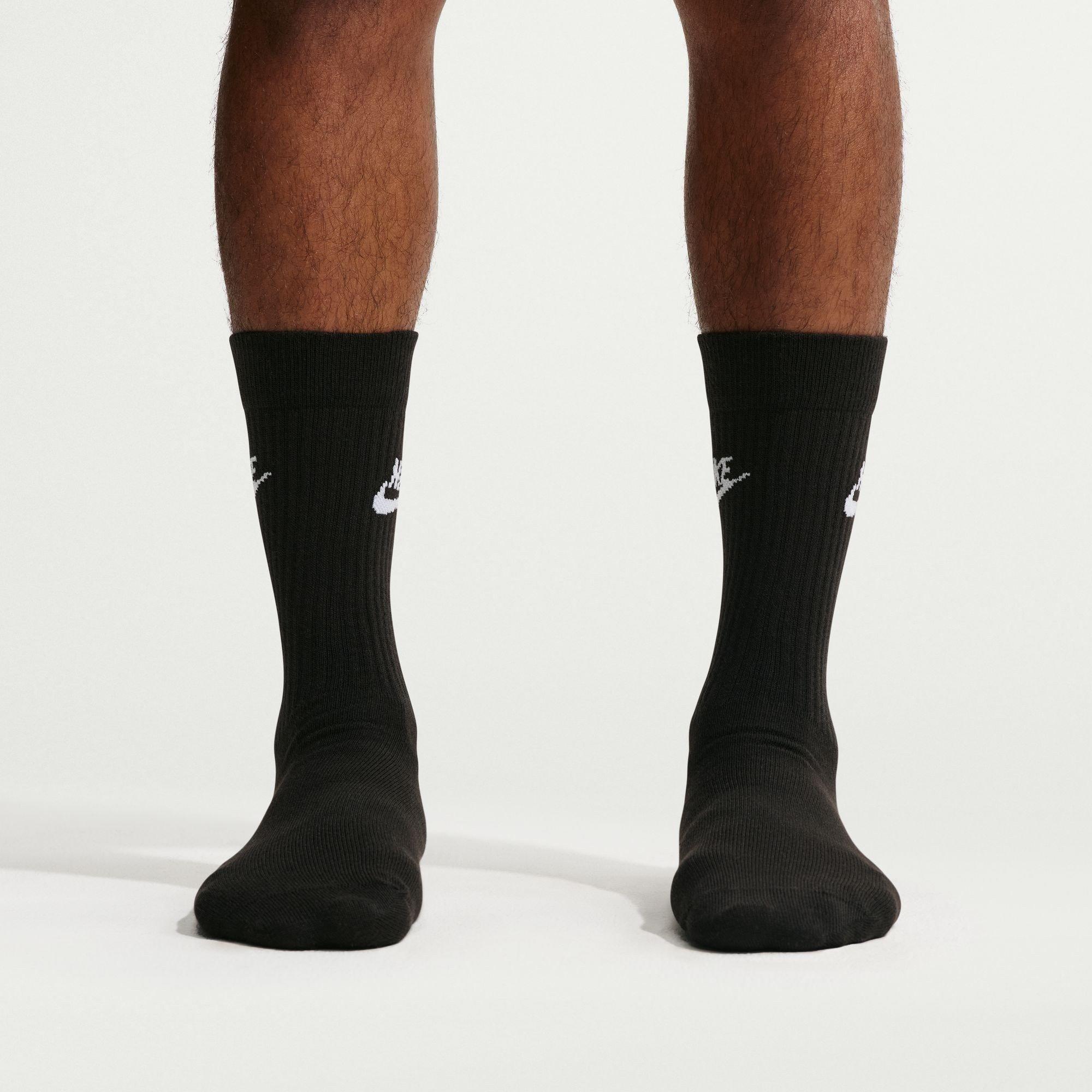 Negro/Blanco - Nike - 3 Pack of Essential Crew Socks - 8