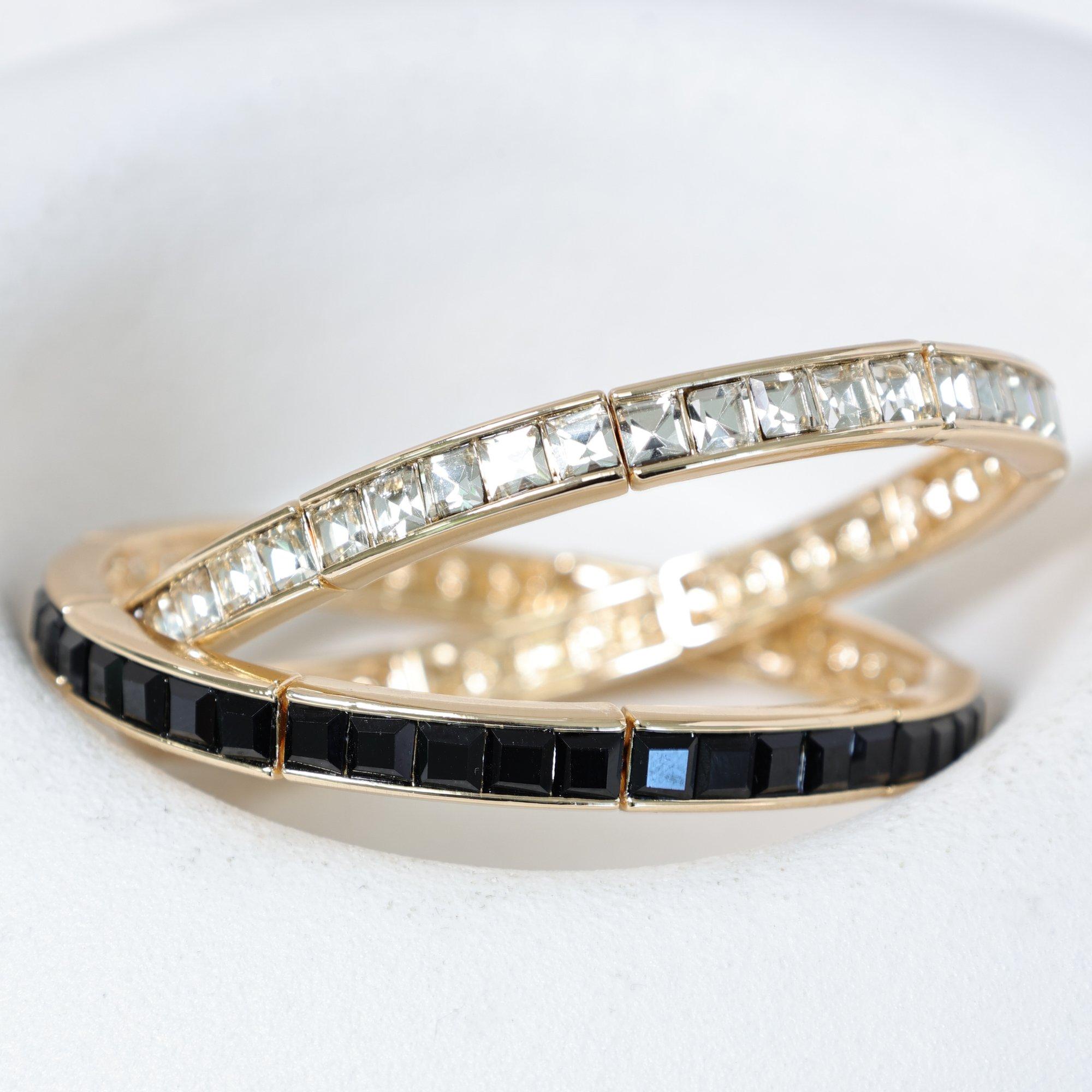 Gold - Jon Richard - Gold Plated and Cubic Zirconia Stretch Bracelet - 3