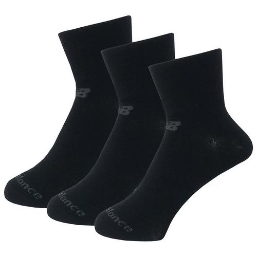 Black - New Balance - Performance Cotton Flat Knit Ankle Socks 3 Pack