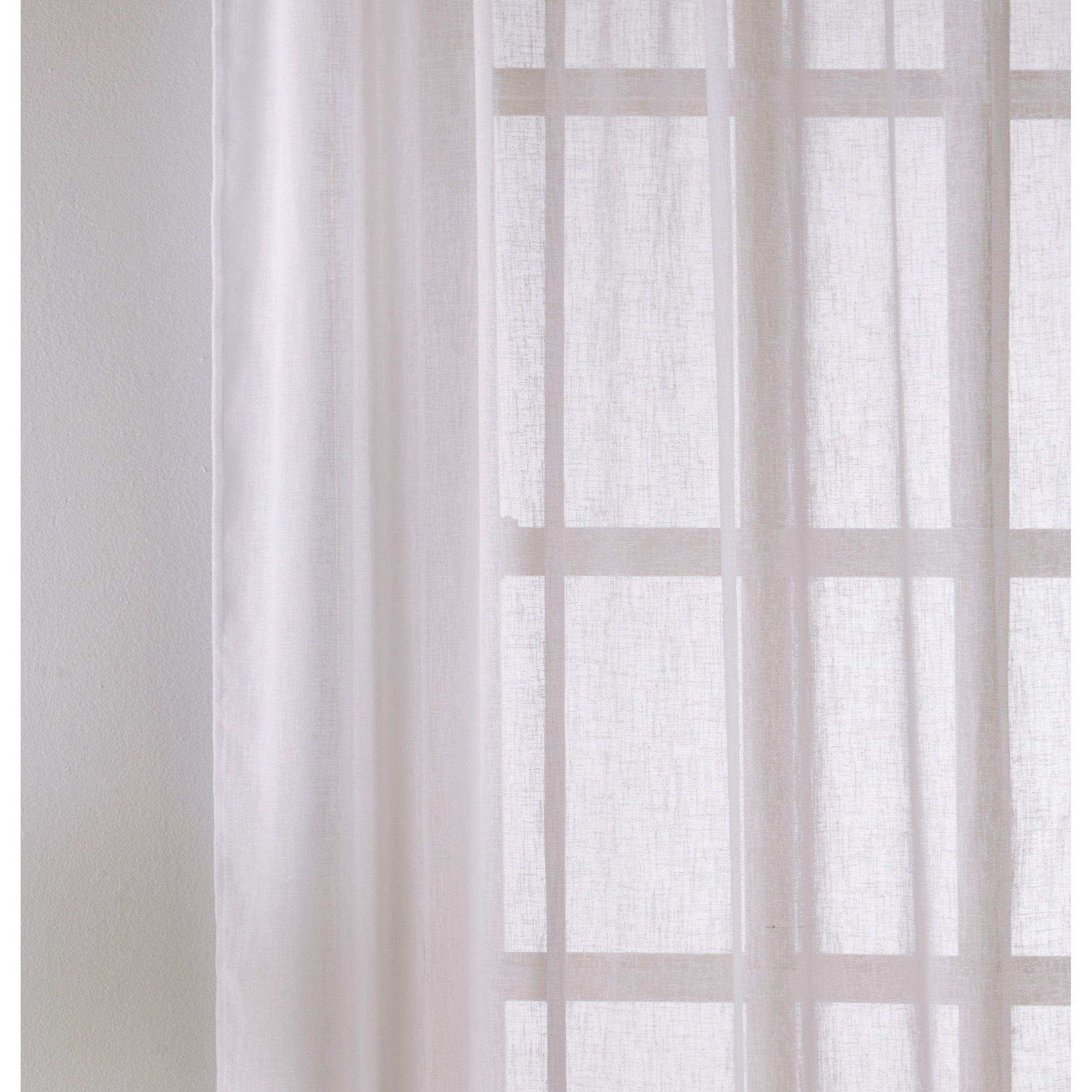 White - Enhanced Living - Eden Voile Panel With Slot Top - Pair - 2