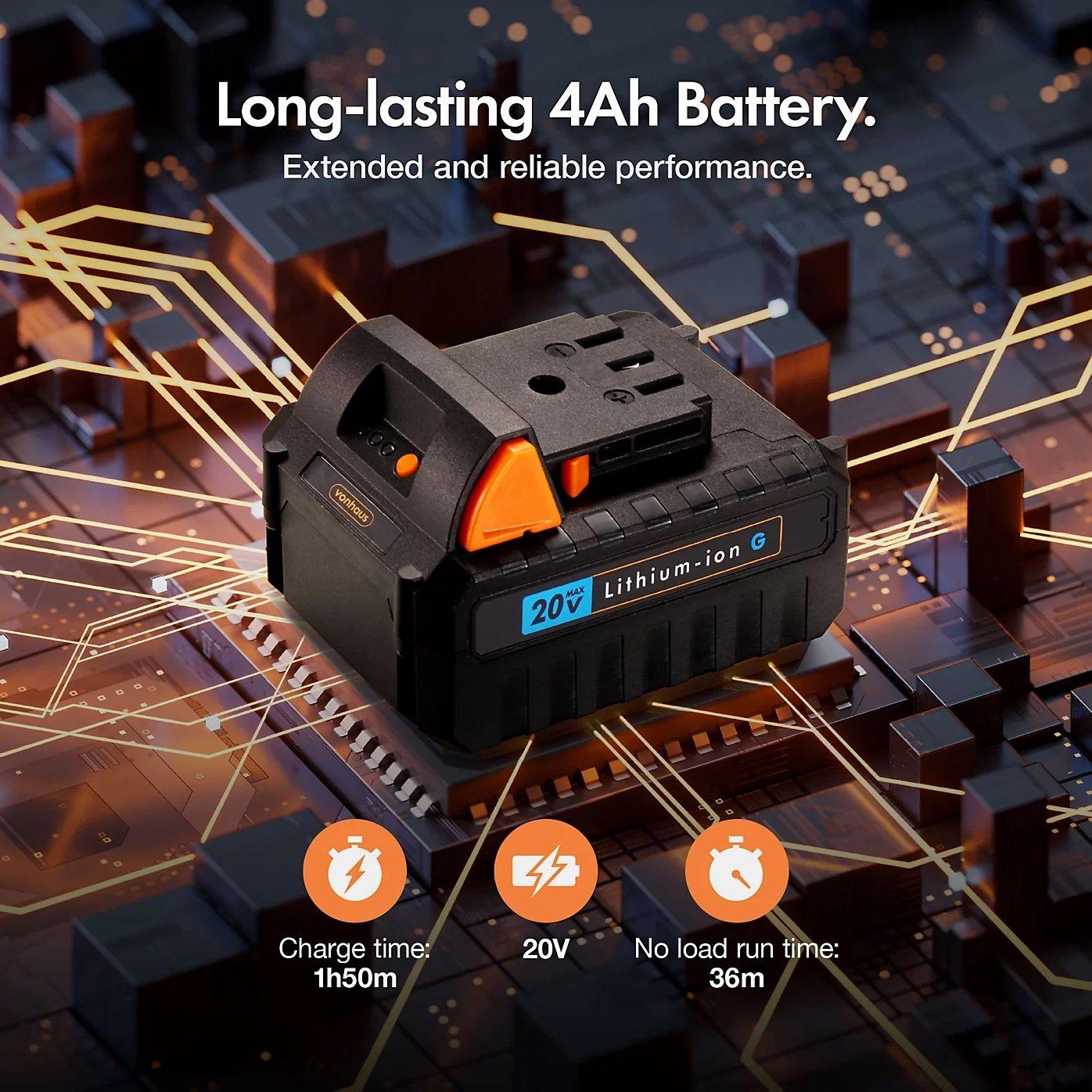 Grey - VonHaus - Tiller Cordless – 20V Electric Rotavator - 6