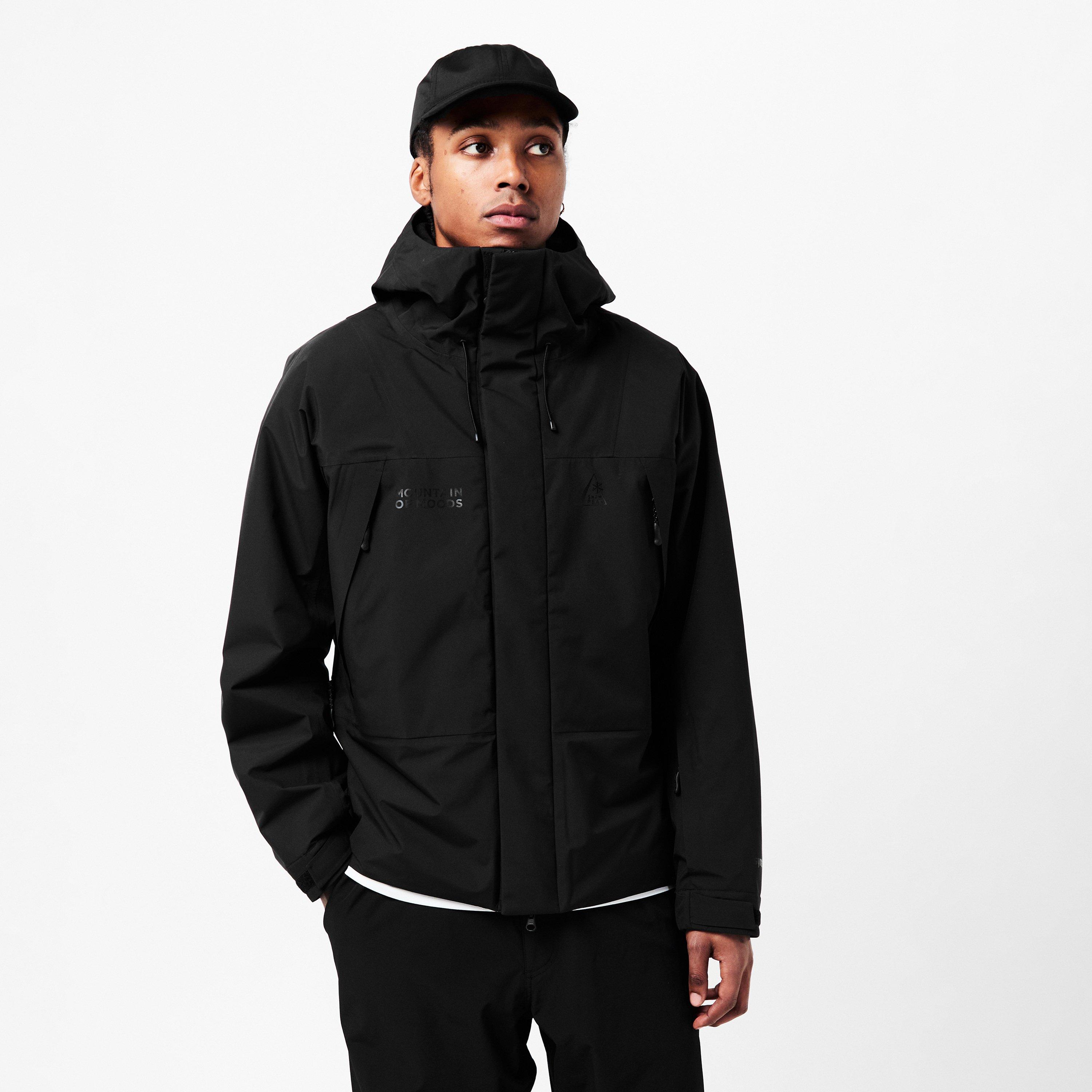 Black - Snow Peak - Men's Puff Windproof Hooded Full Zip Ski Jacket - 3