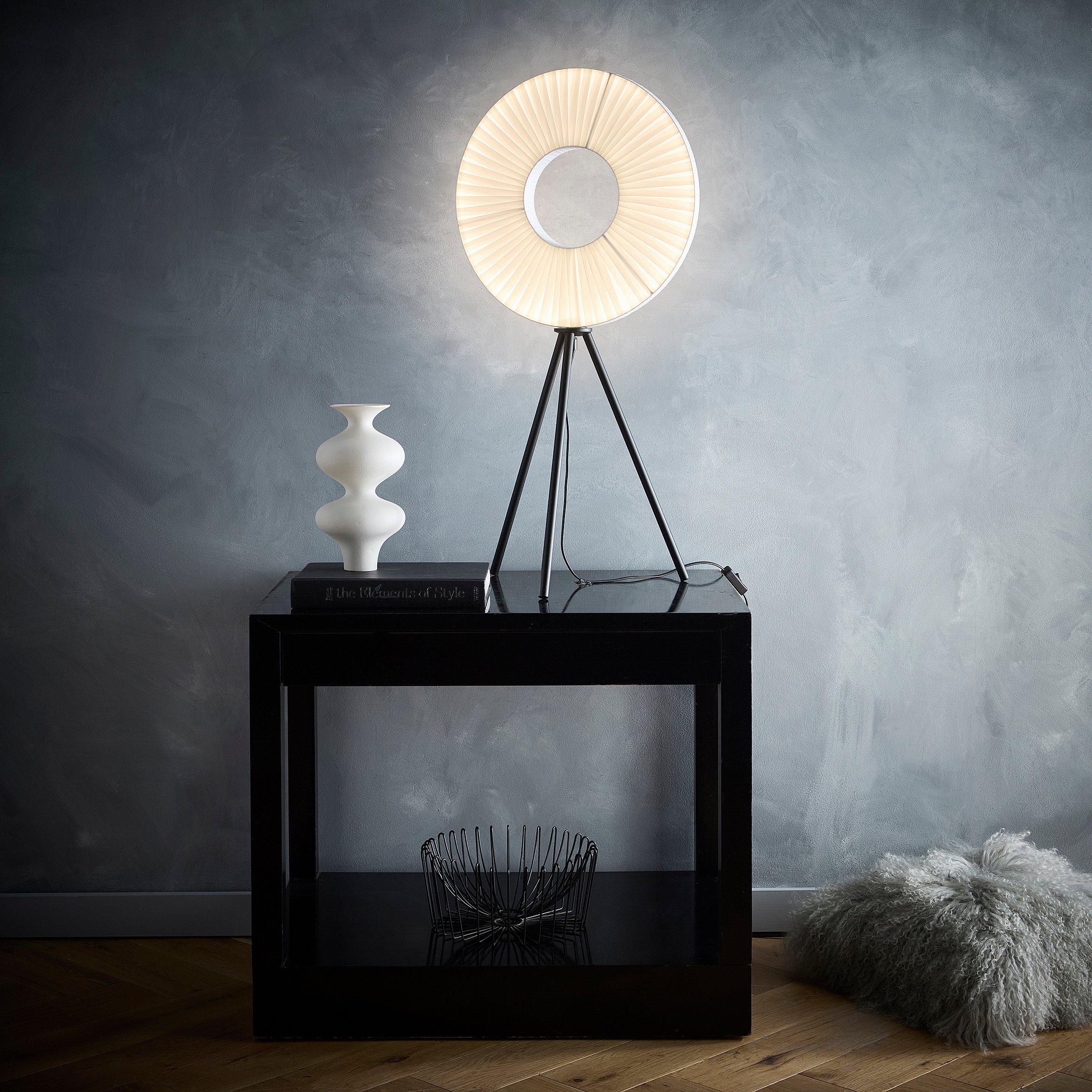 Black - K Living - Riley Black Led Table Lamp with White Shade - 2