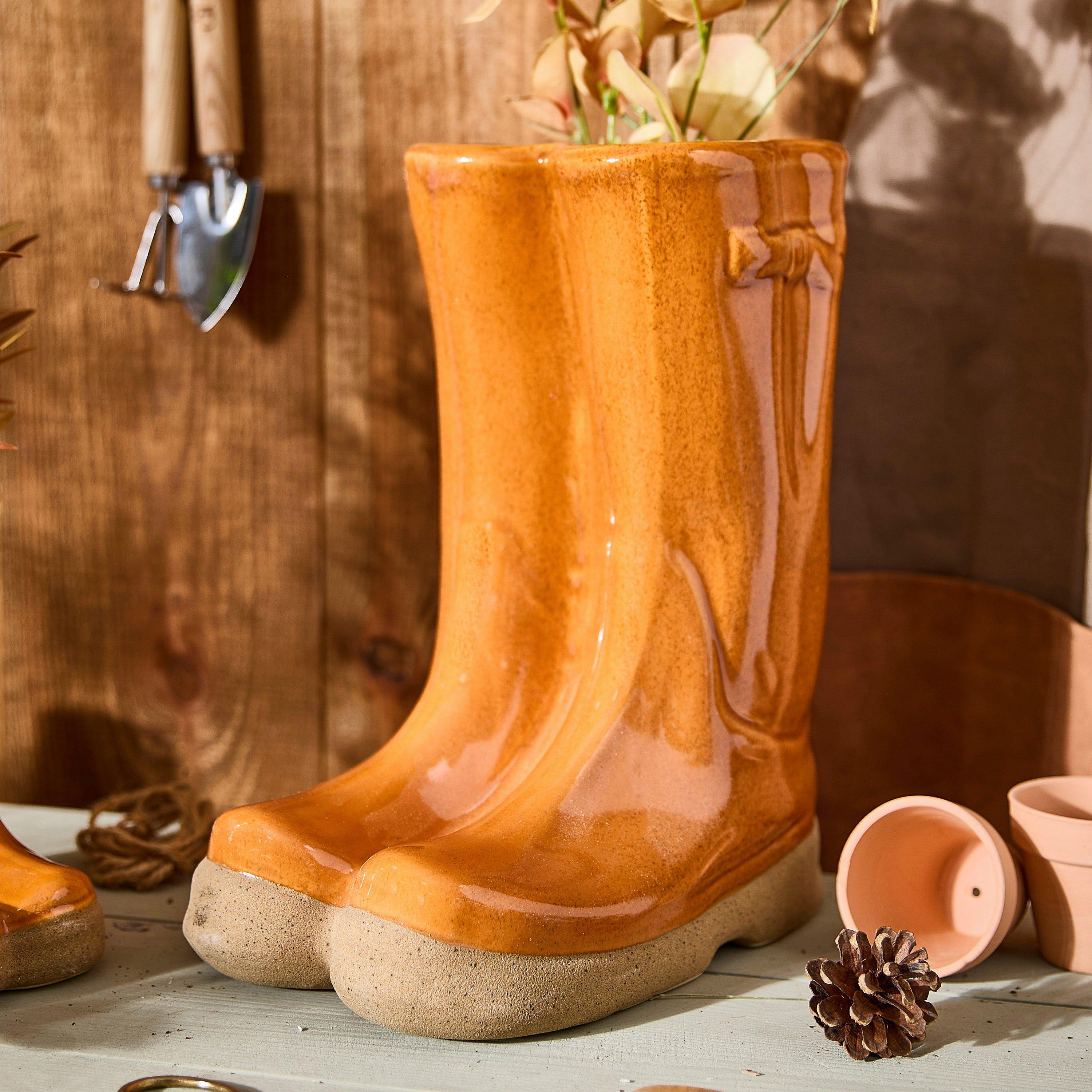 Dibor Orange Double Wellington Planter 29.5cm - Image 3