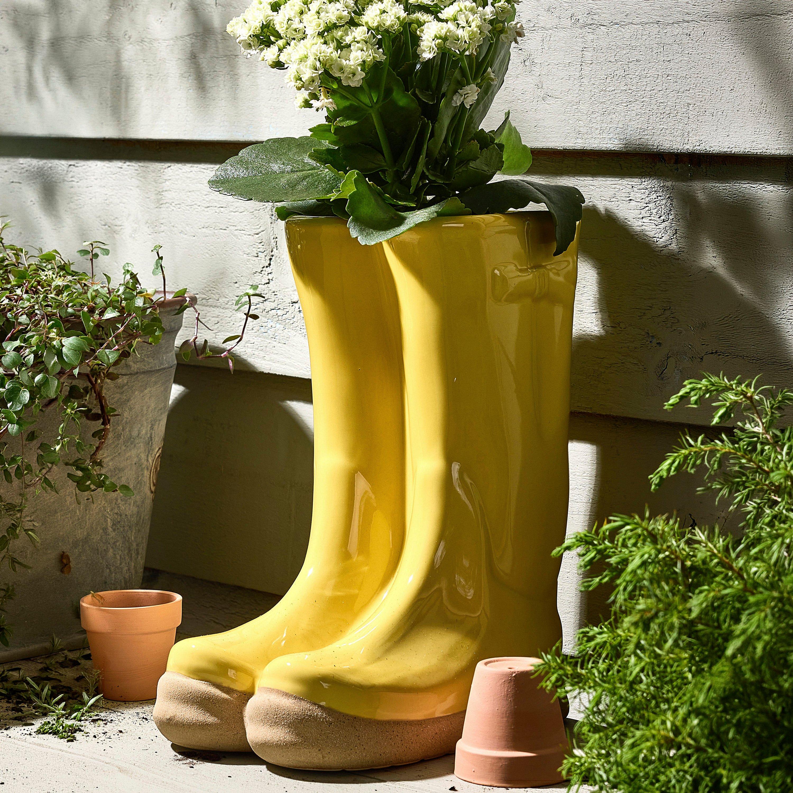 Dibor Yellow Double Wellington Planter 29.5cm - Image 4