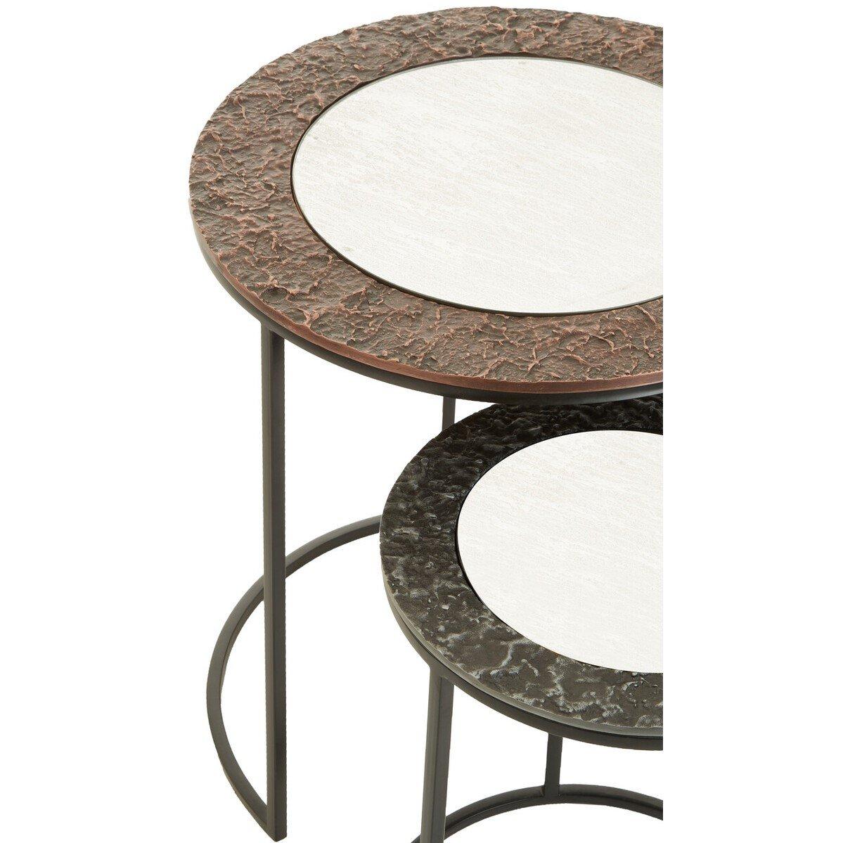 Black - Fifty Five South - Akola Set Of 2 Round Nesting Tables - 4