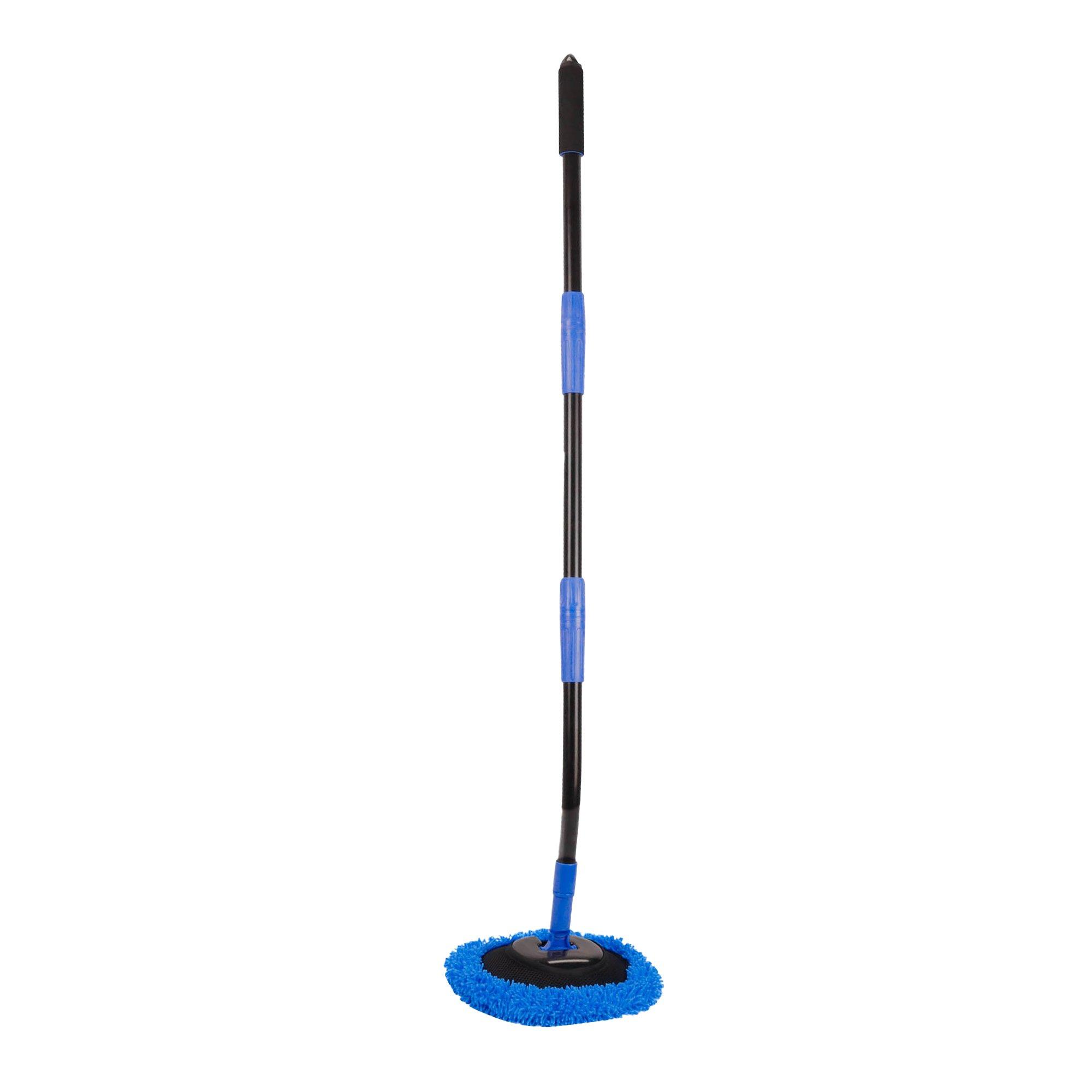 Blue/Black - Streetwize - 1.2m Adjustable Curved Car Wash Brush - 1