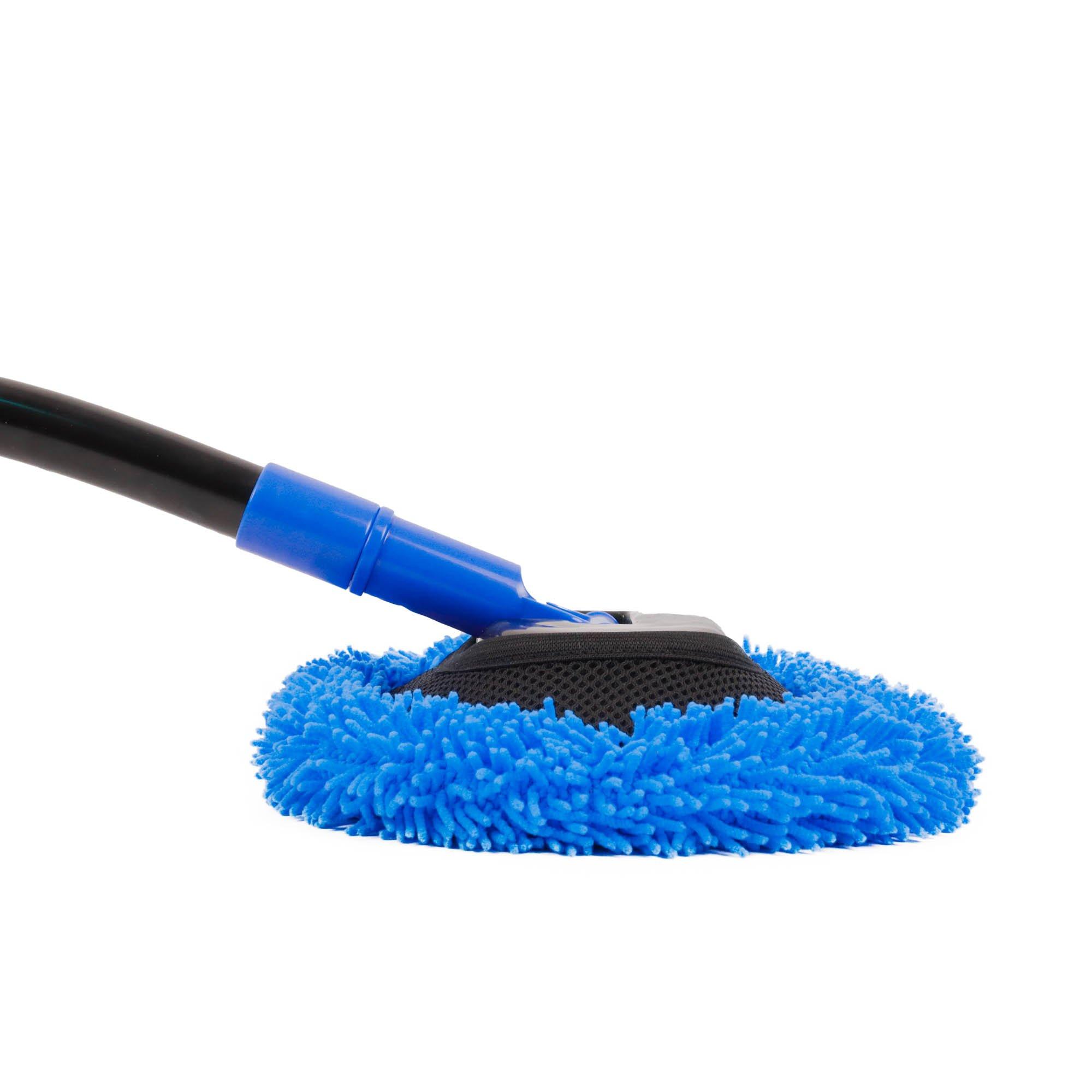 Blue/Black - Streetwize - 1.2m Adjustable Curved Car Wash Brush - 2