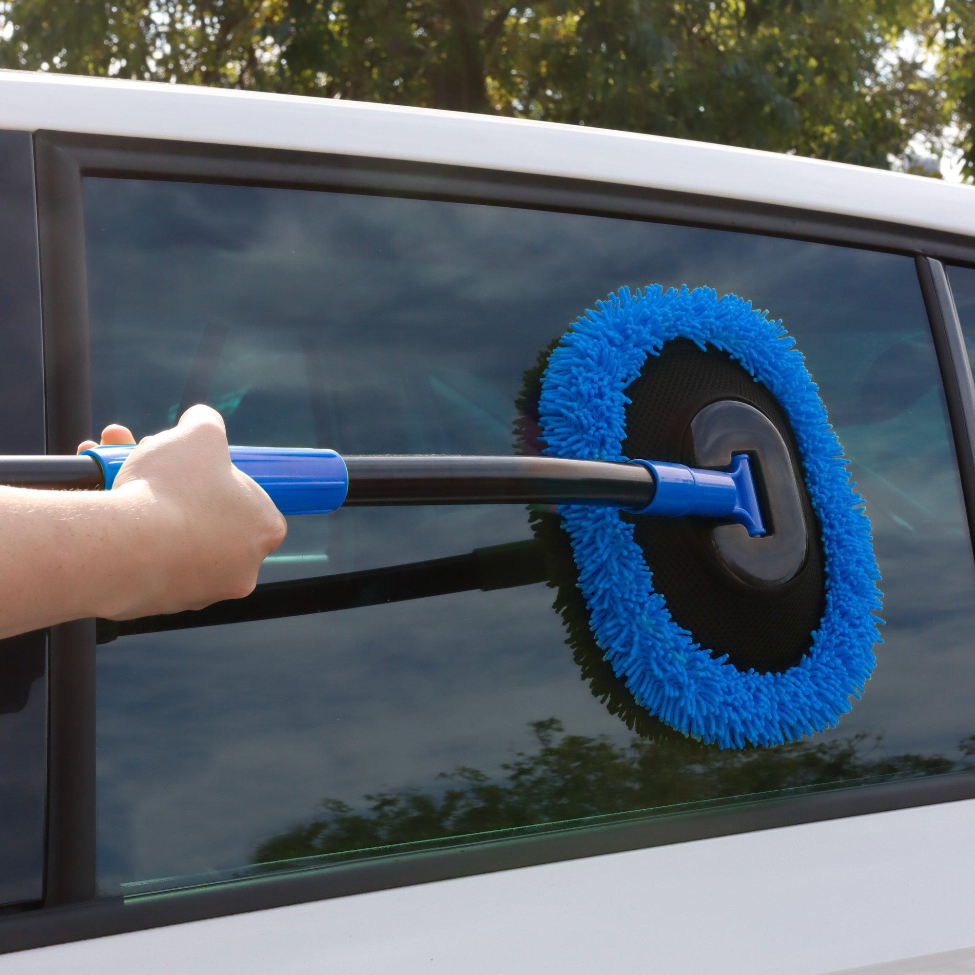Blue/Black - Streetwize - 1.2m Adjustable Curved Car Wash Brush - 7