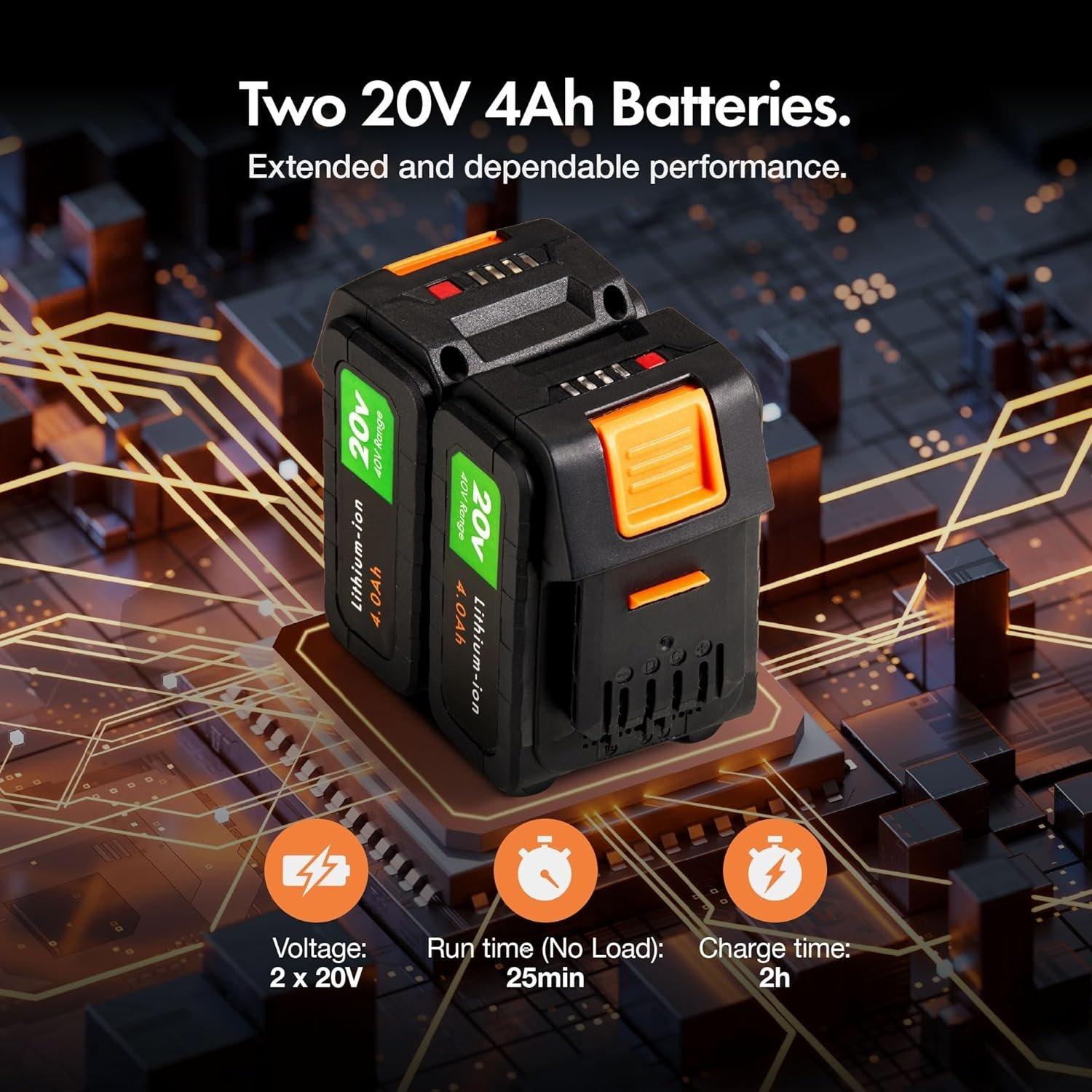 Grey - VonHaus - Cordless Lawn Scarifier/Aerator/Rake - 40v - 5