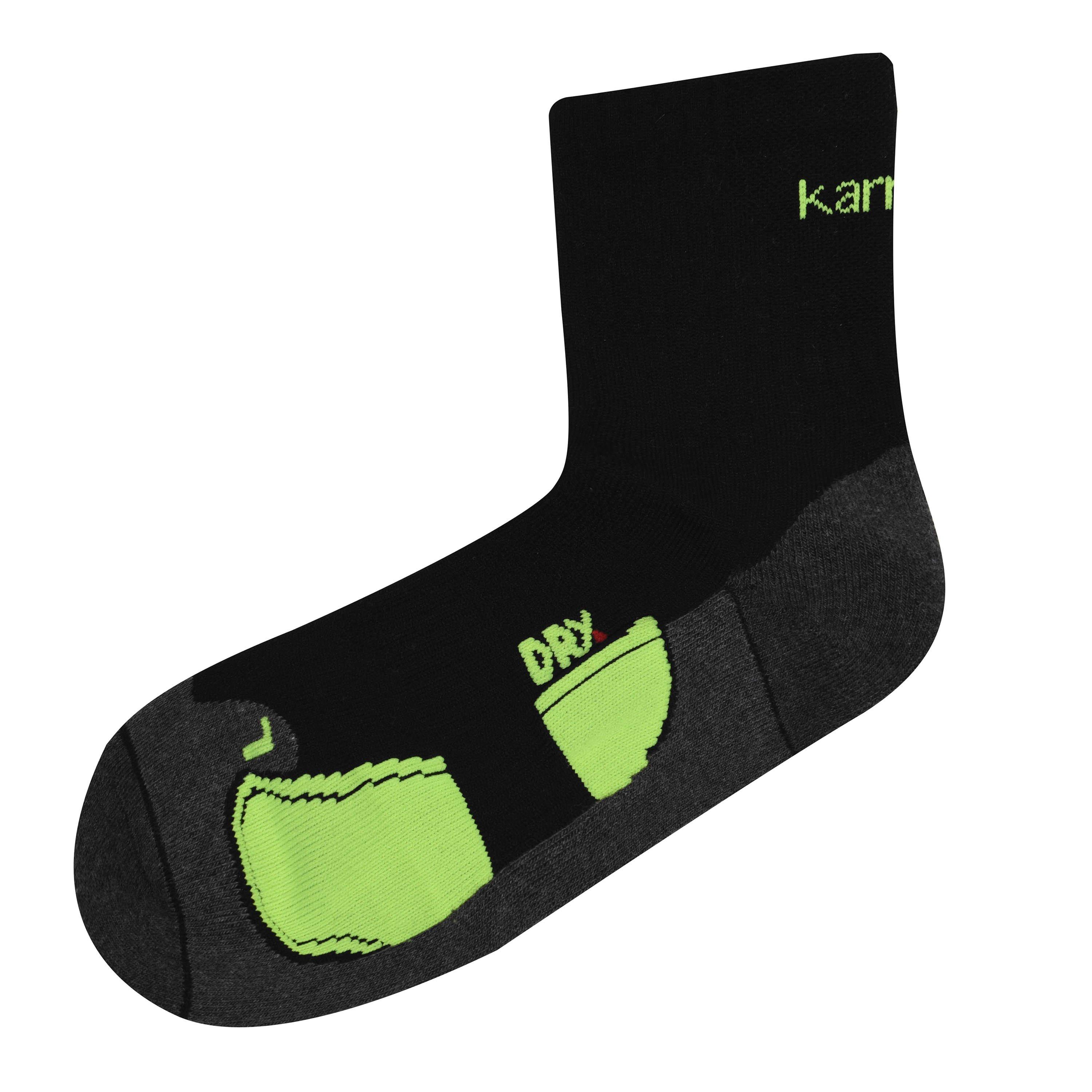 Karrimor Men's Dri Skin 2 Pack Running Socks - Black/Fluo - Mens 12+