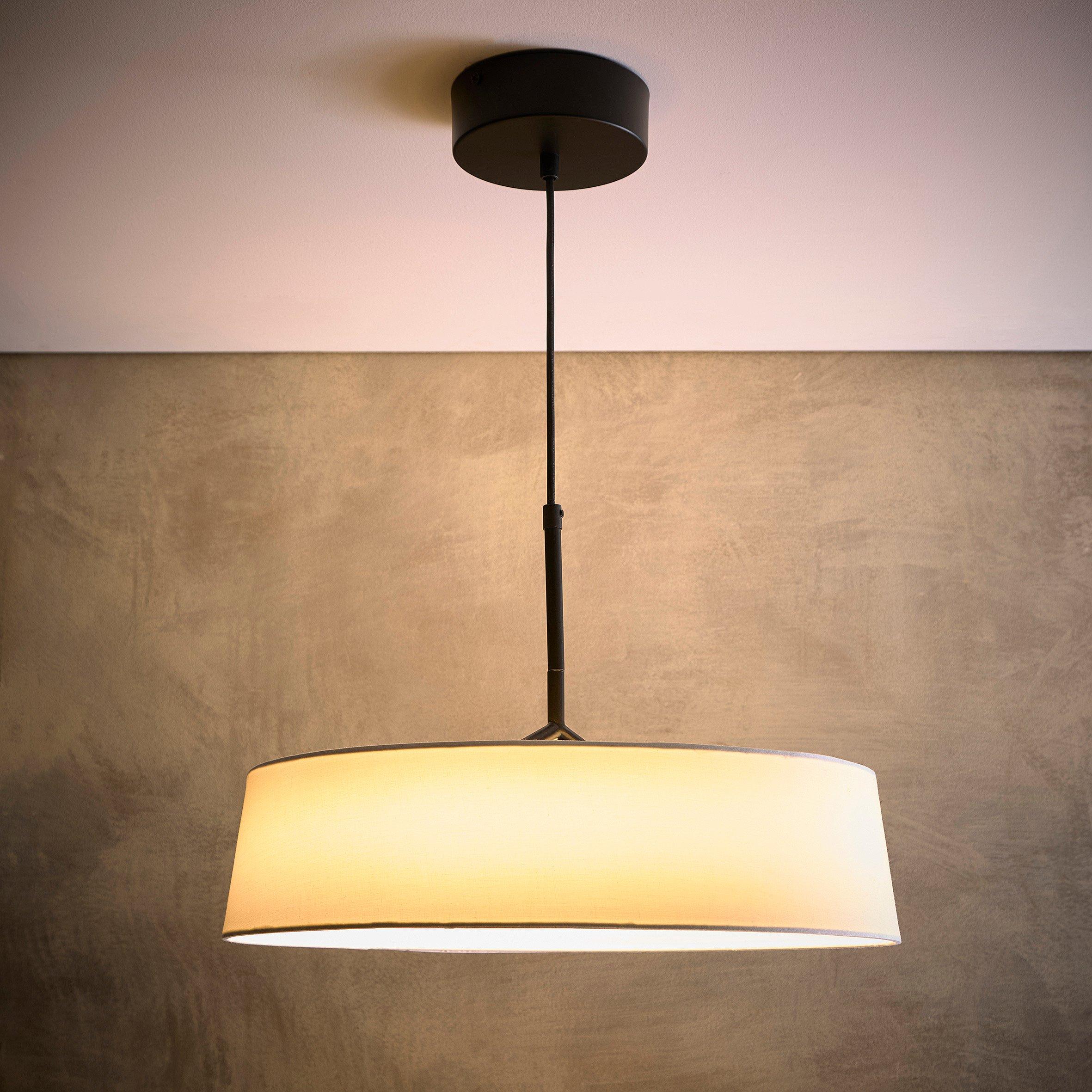 Black - K Living - Luna Black Led Ceiling light with White Shade - 2