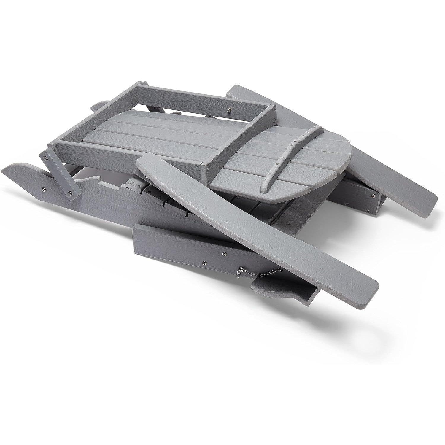 Grey - VonHaus - VonHaus Grey Folding Adirondack Chair - Foldable - 9