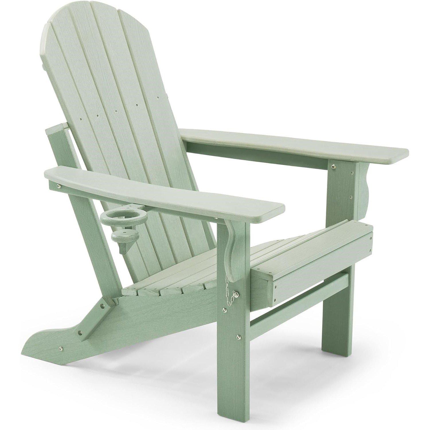 Vonhaus  Grey Folding Adirondack Chair - Foldable - Green