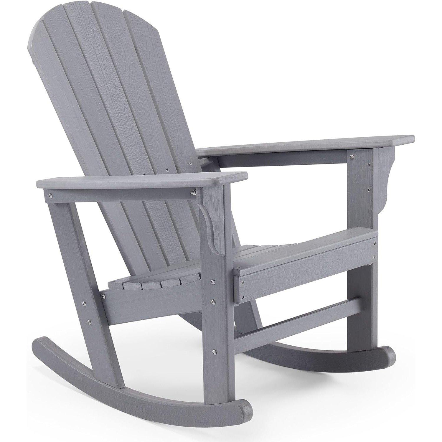 Grey - VonHaus - VonHaus Rocking Adirondack Chair - Grey - 1