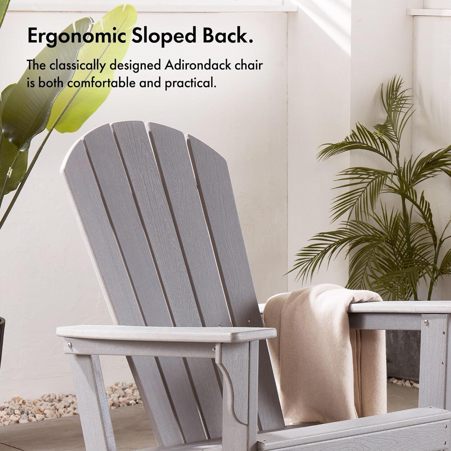 Grey - VonHaus - VonHaus Rocking Adirondack Chair - Grey - 5